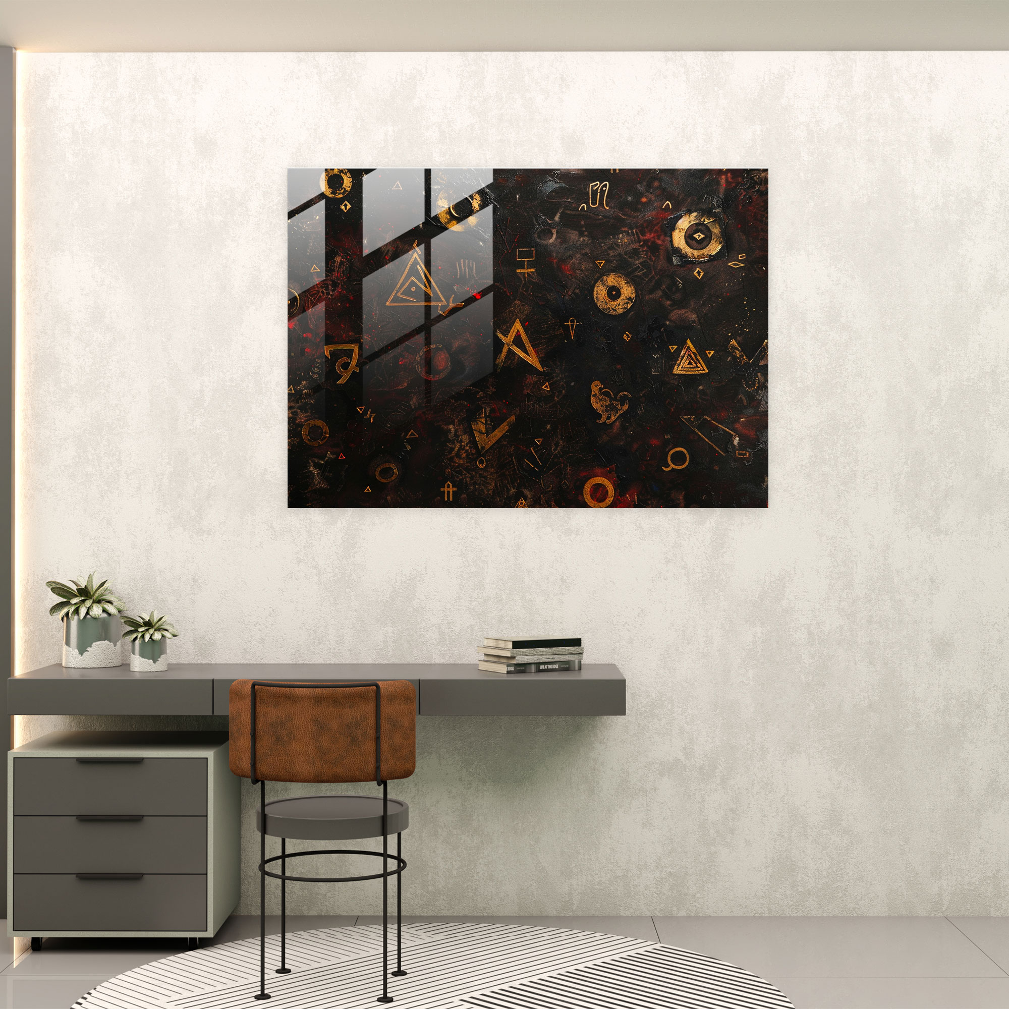 Metaphysical Painting Wall Decoration - Metaphysical Painting, Metaphysical Painting, Modern Art, Glass Print