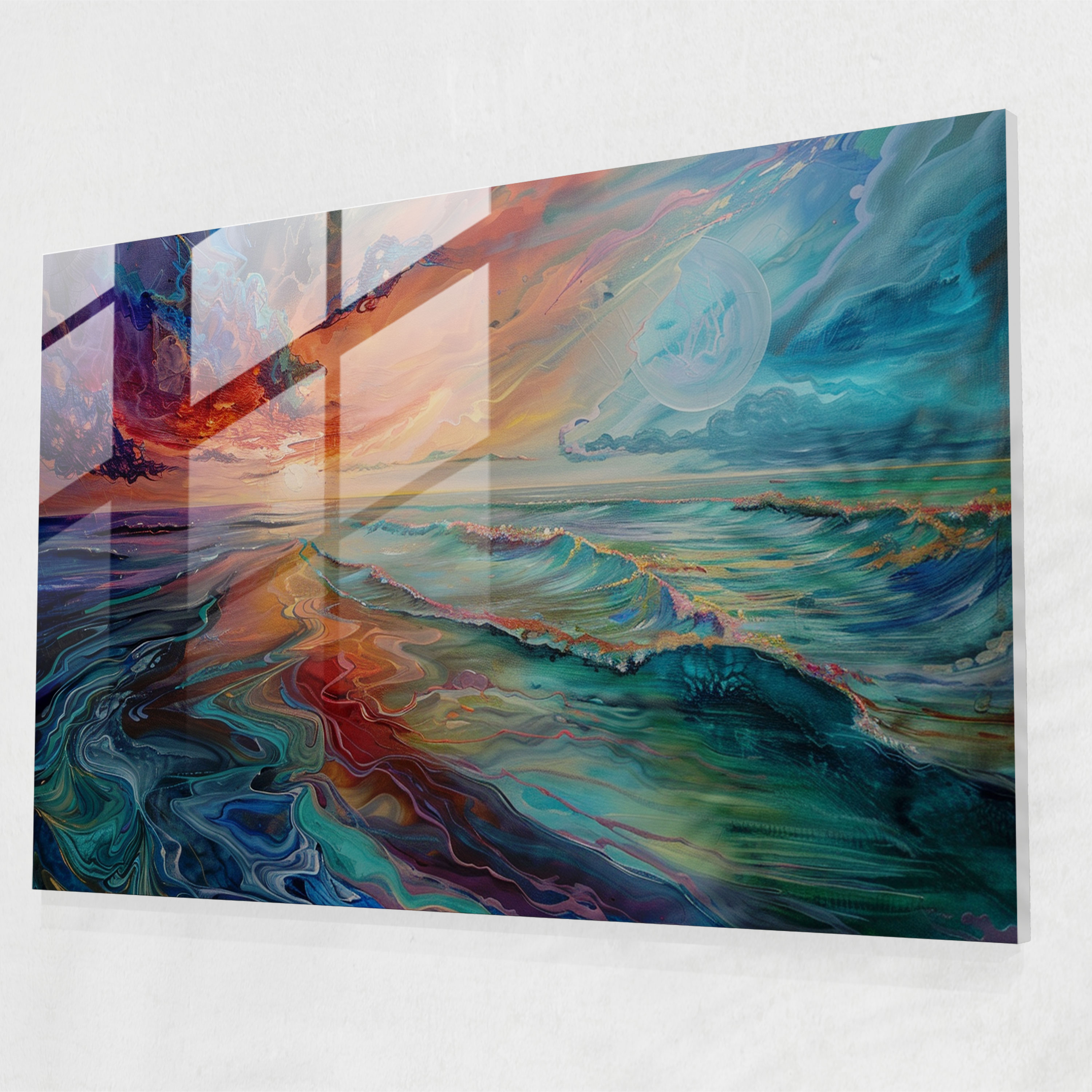 Metaphysical Painting Glass Wall Art Decor - Metaphysical Painting, Colors, Modern Art, Surreal