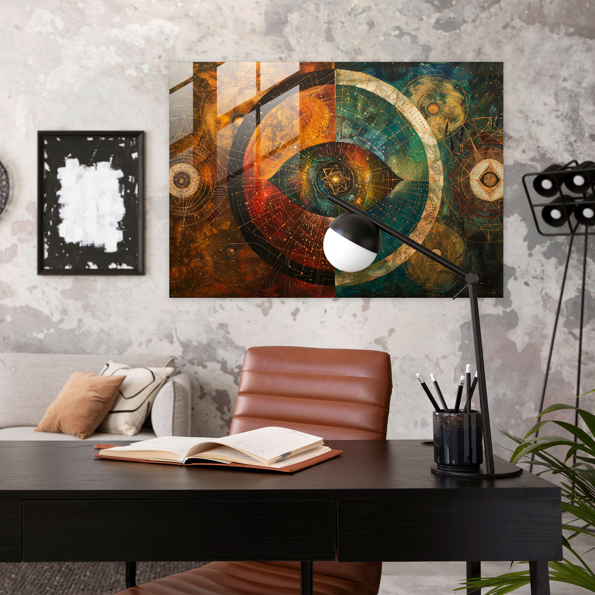 Metaphysical Painting Wall Decoration Glass Print - Metaphysical Painting, Energy, Modern Art, Symbols
