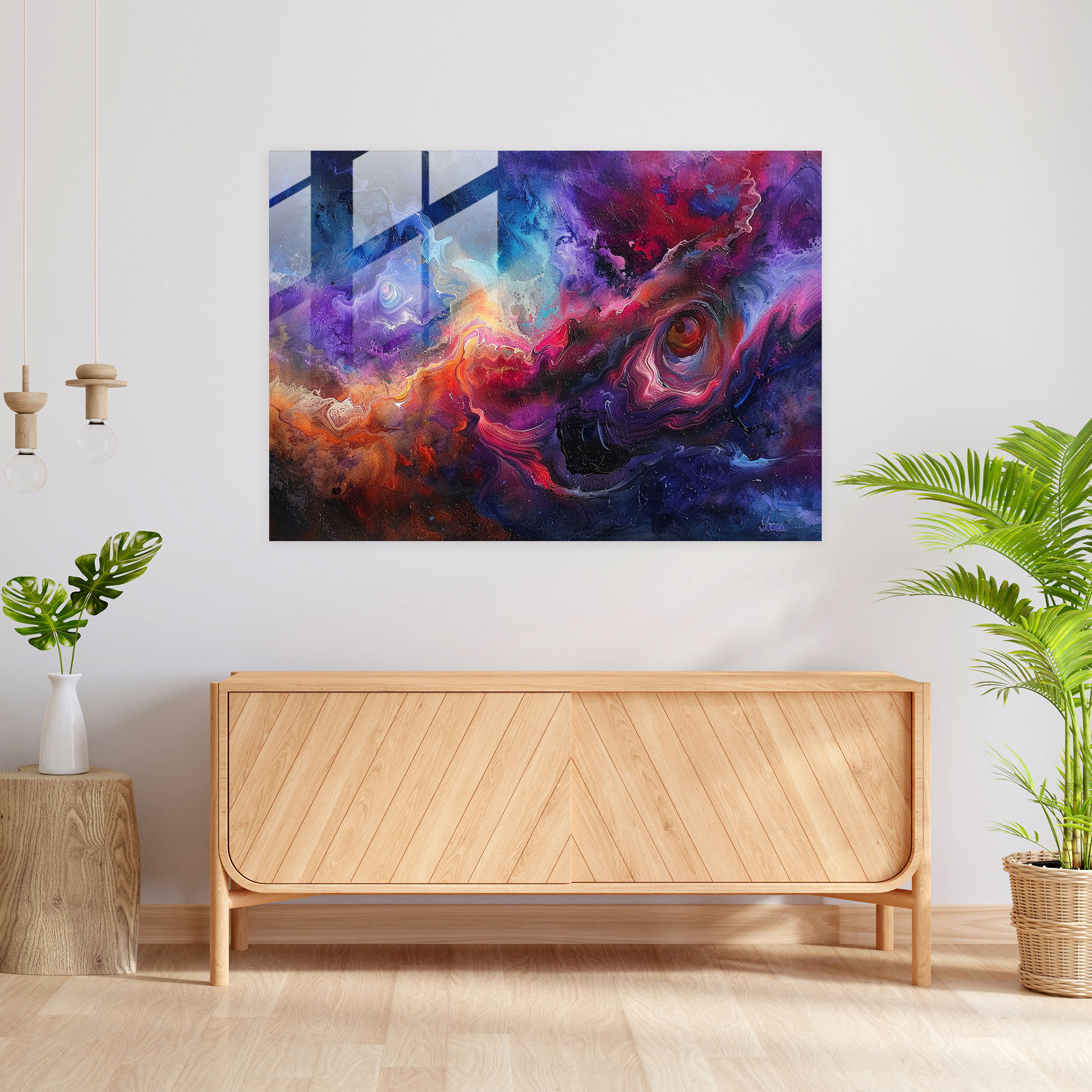 Metaphysical Painting Glass Wall Art Home Decoration - Metaphysical Painting, Home Decoration, Cosmic, Thought-Provoking
