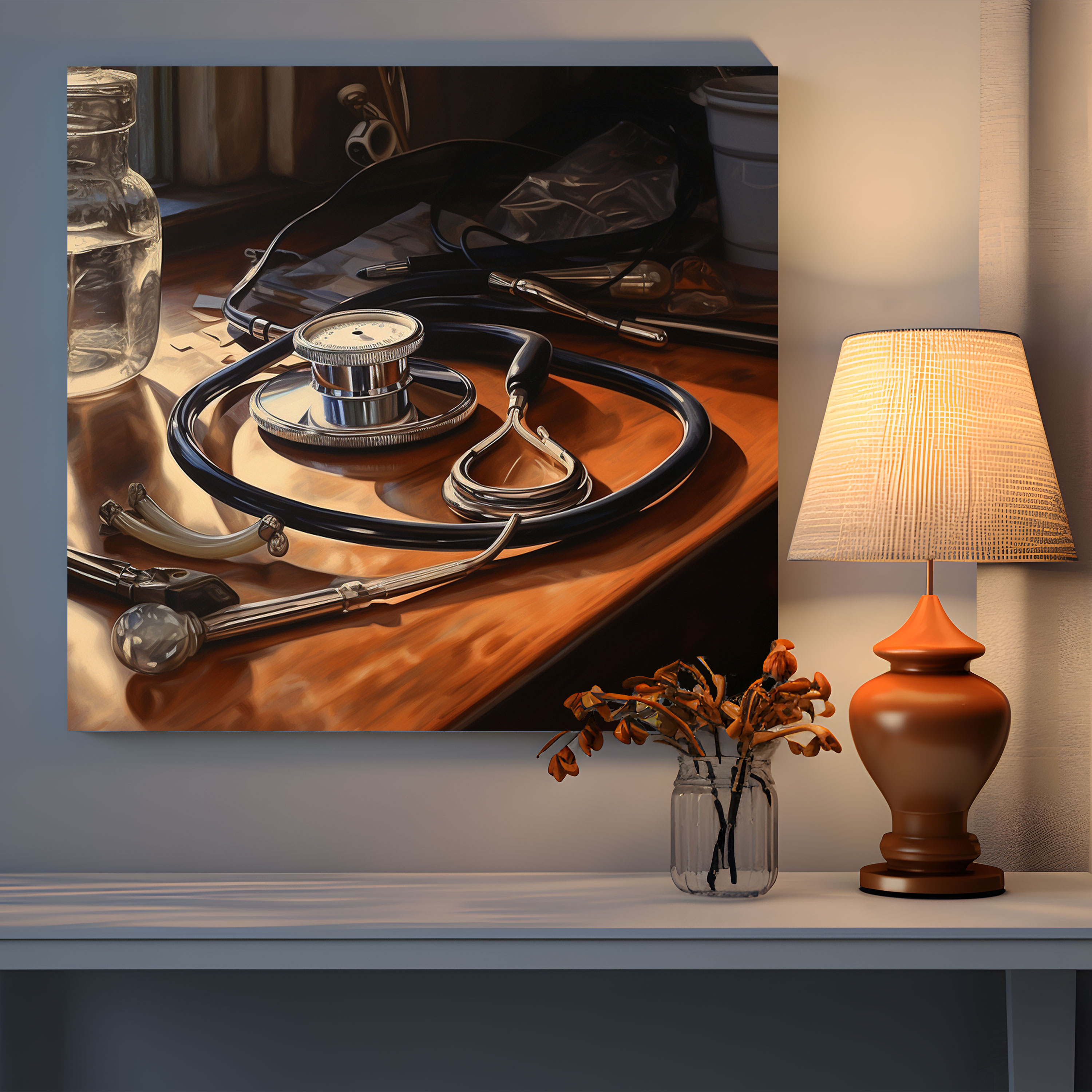 Medicine Stethoscope Canvas Print - Medicine, Canvas Wall Art, Detail, Professionalism
