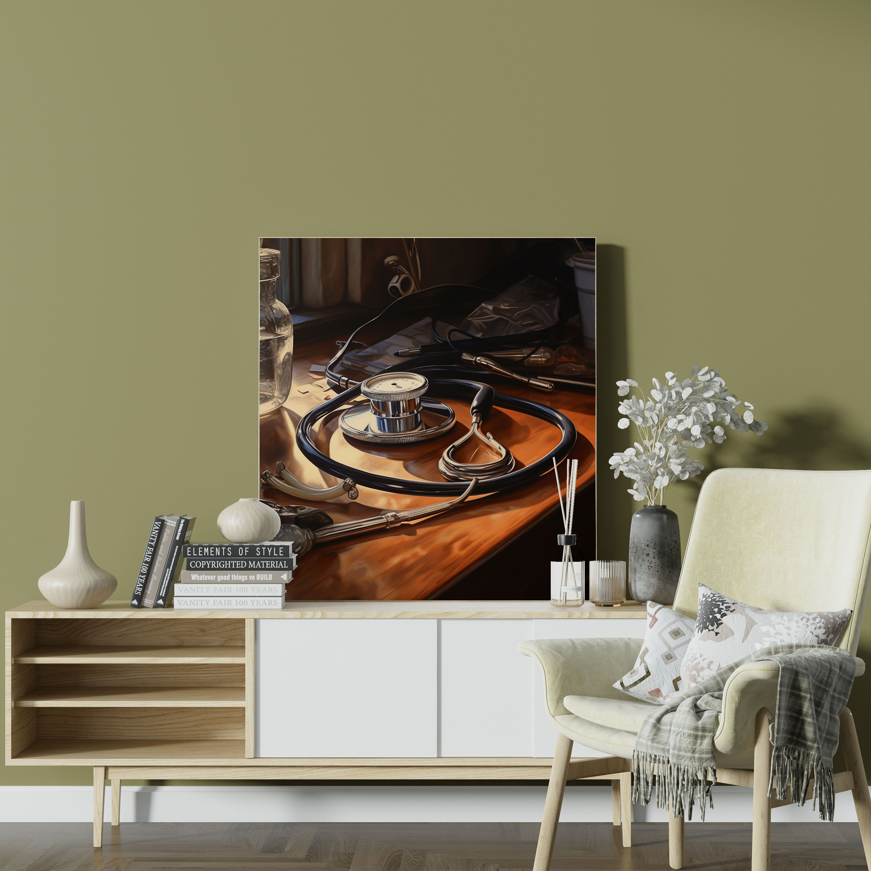 Medicine Stethoscope Canvas Print - Medicine, Canvas Wall Art, Detail, Professionalism
