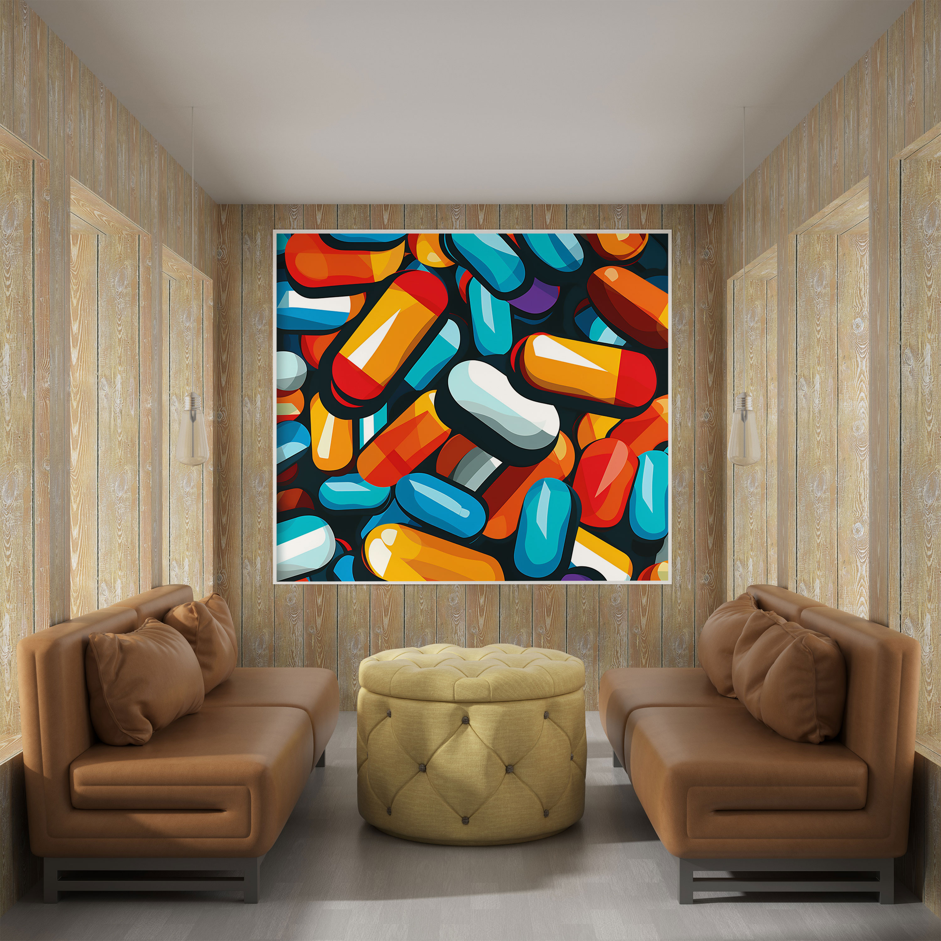 Medicine Pills Pop Art Canvas Print - Medicine, Dynamic, Pills, Colorful