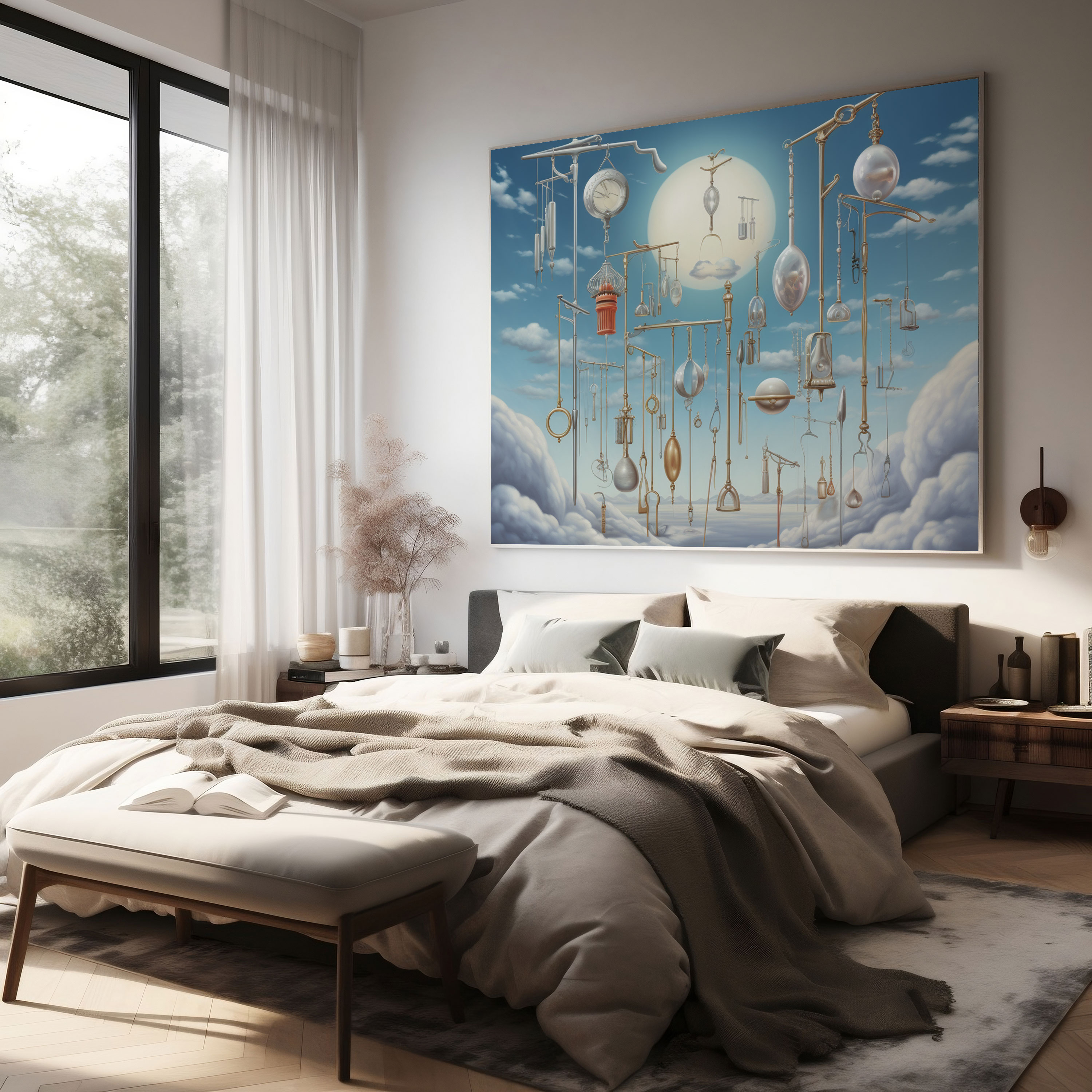 Medicine Celestial Dreams Canvas Print - Medicine, Surreal, Wall Art, Floating Medical Instruments