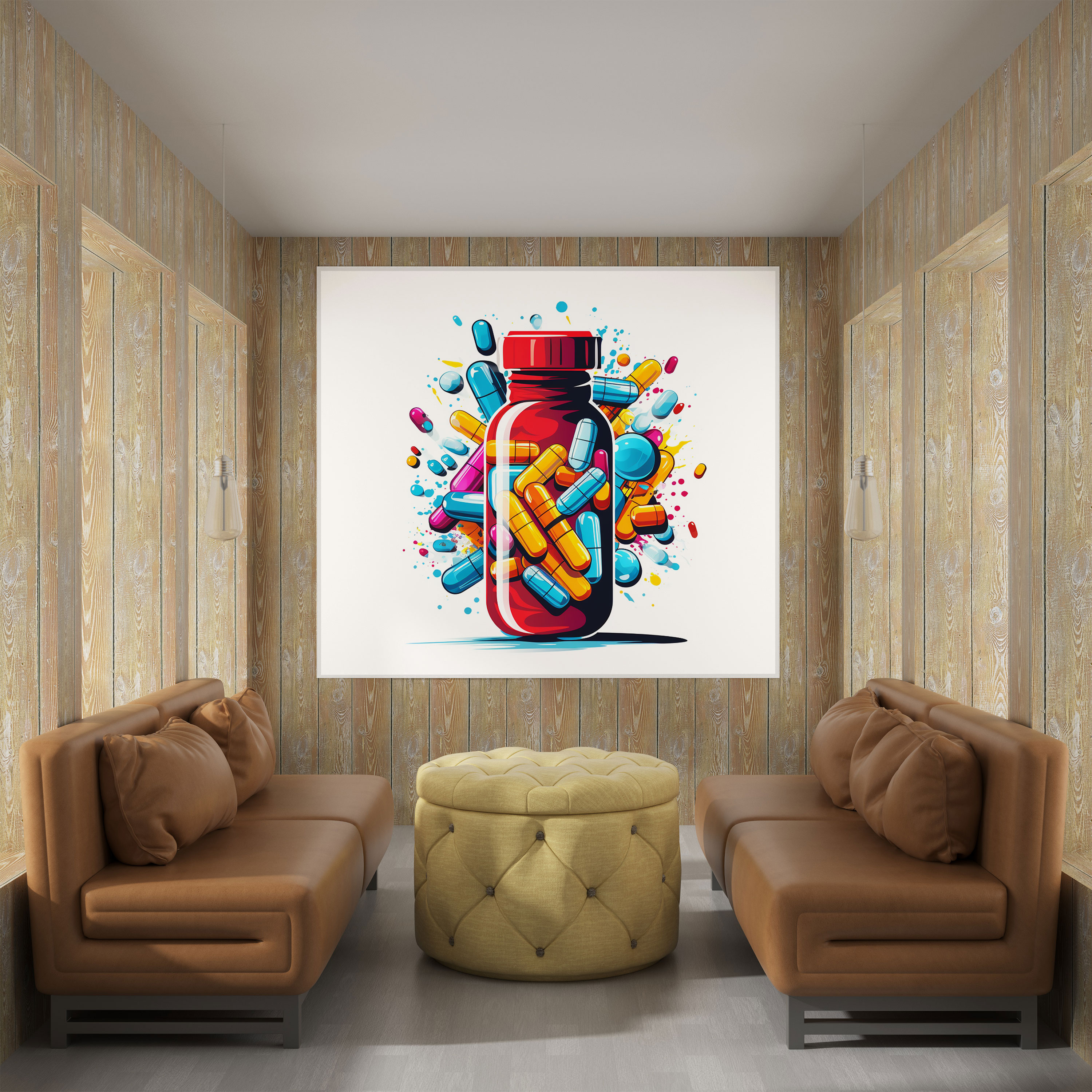 Medicine Pop Art Canvas Print - Medicine, Pharmacies, Home Decoration, Wall Art