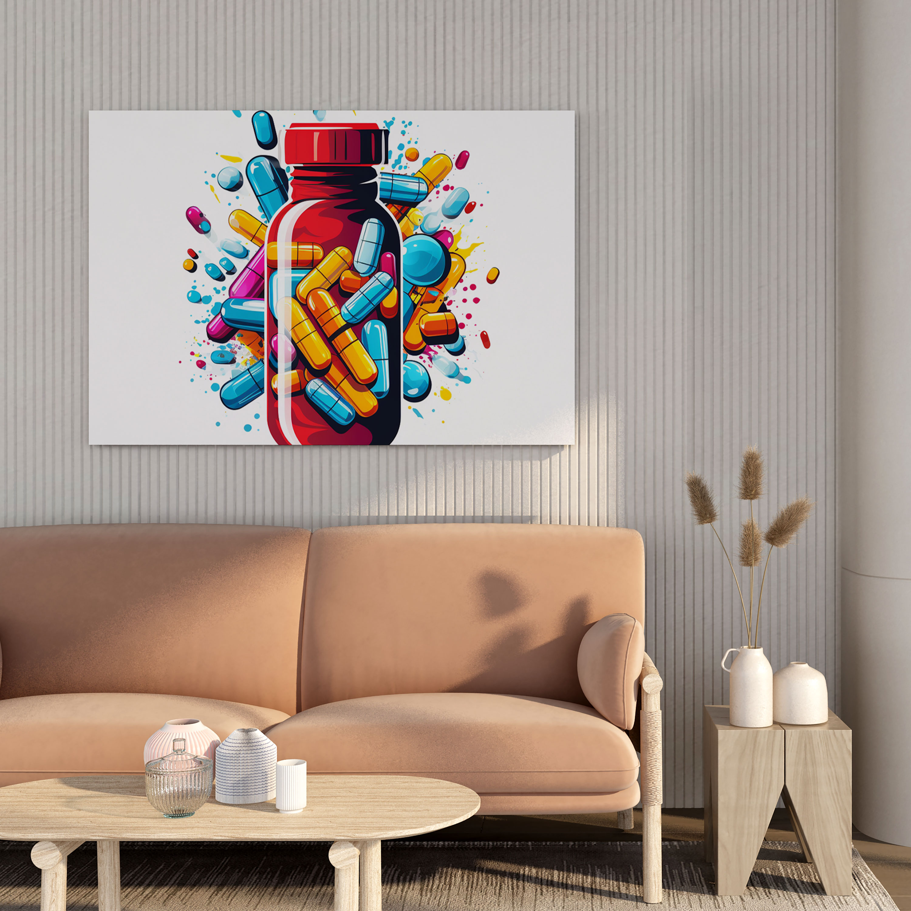 Medicine Pop Art Canvas Print - Medicine, Pharmacies, Home Decoration, Wall Art