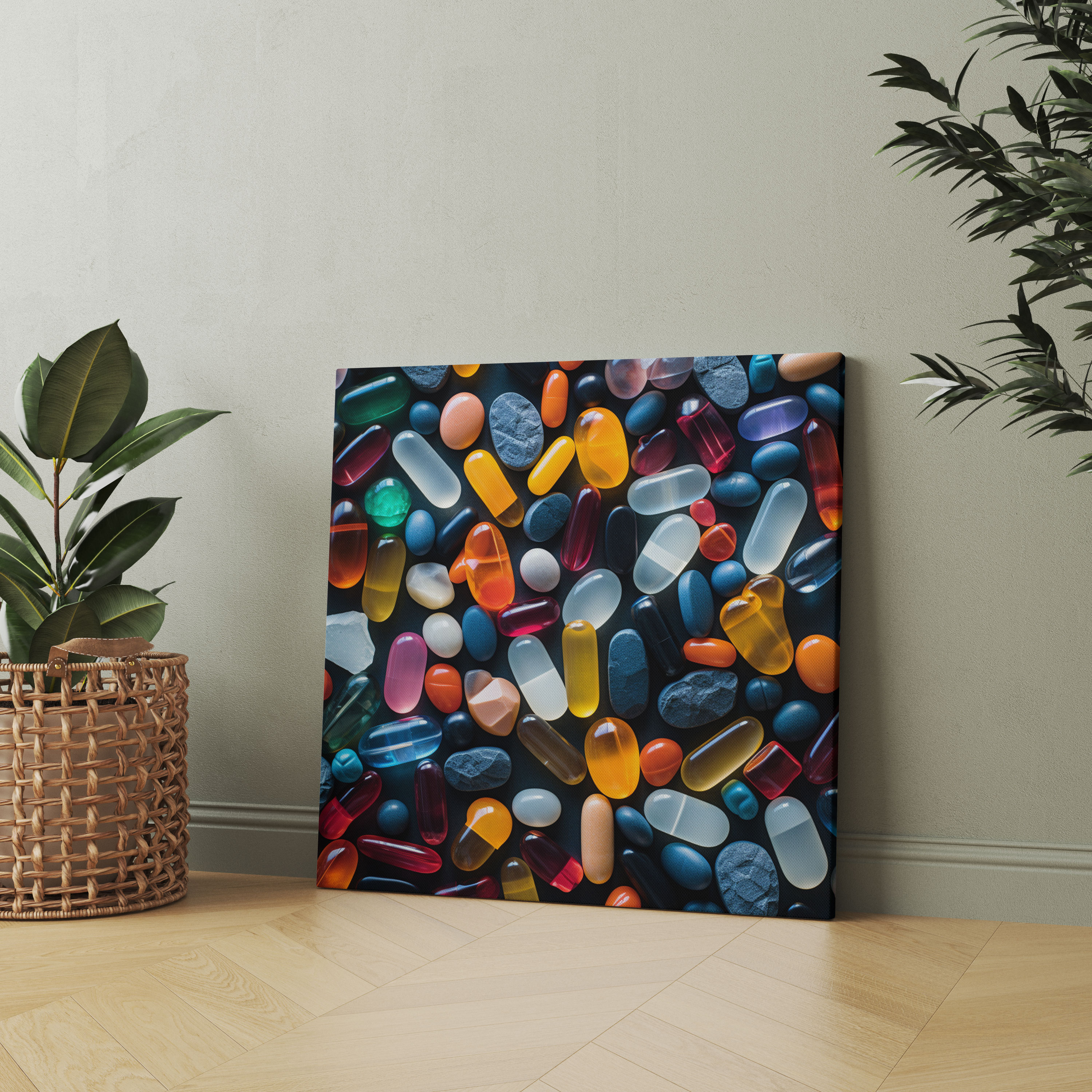 Medicine Mix Canvas Print - Medicine, Colorful Pills, Wall Art, Canvas Wall Art