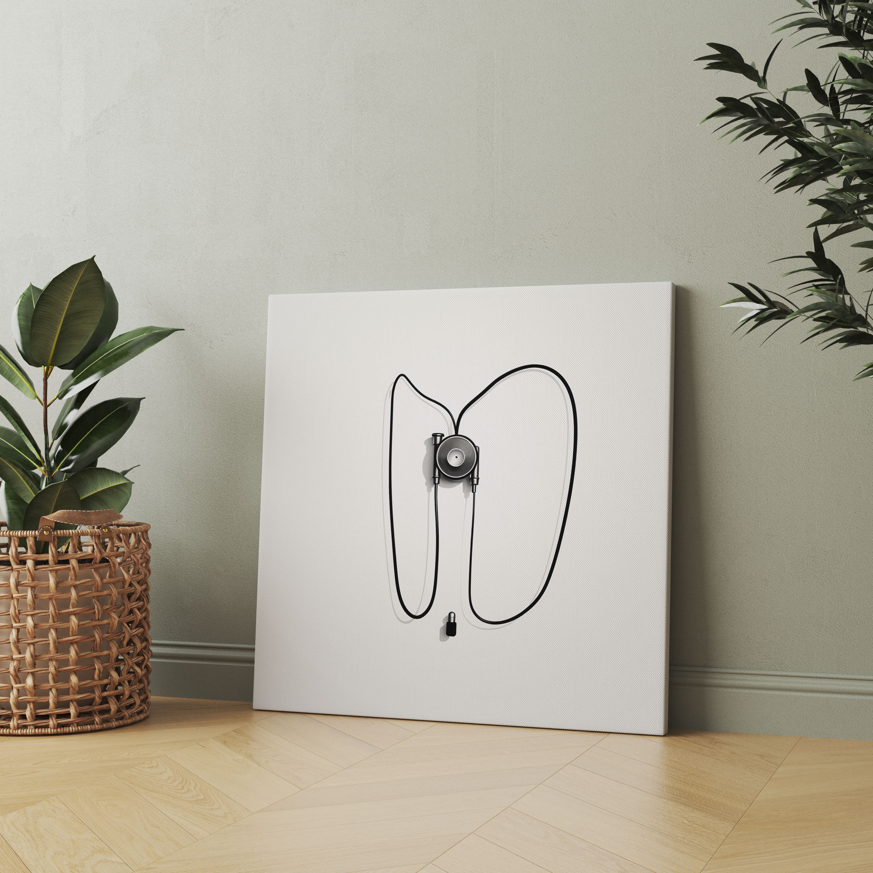Heartbeat Medicine Canvas Print - Medicine, Medical Care, Canvas Wall Art, Minimalist Illustration