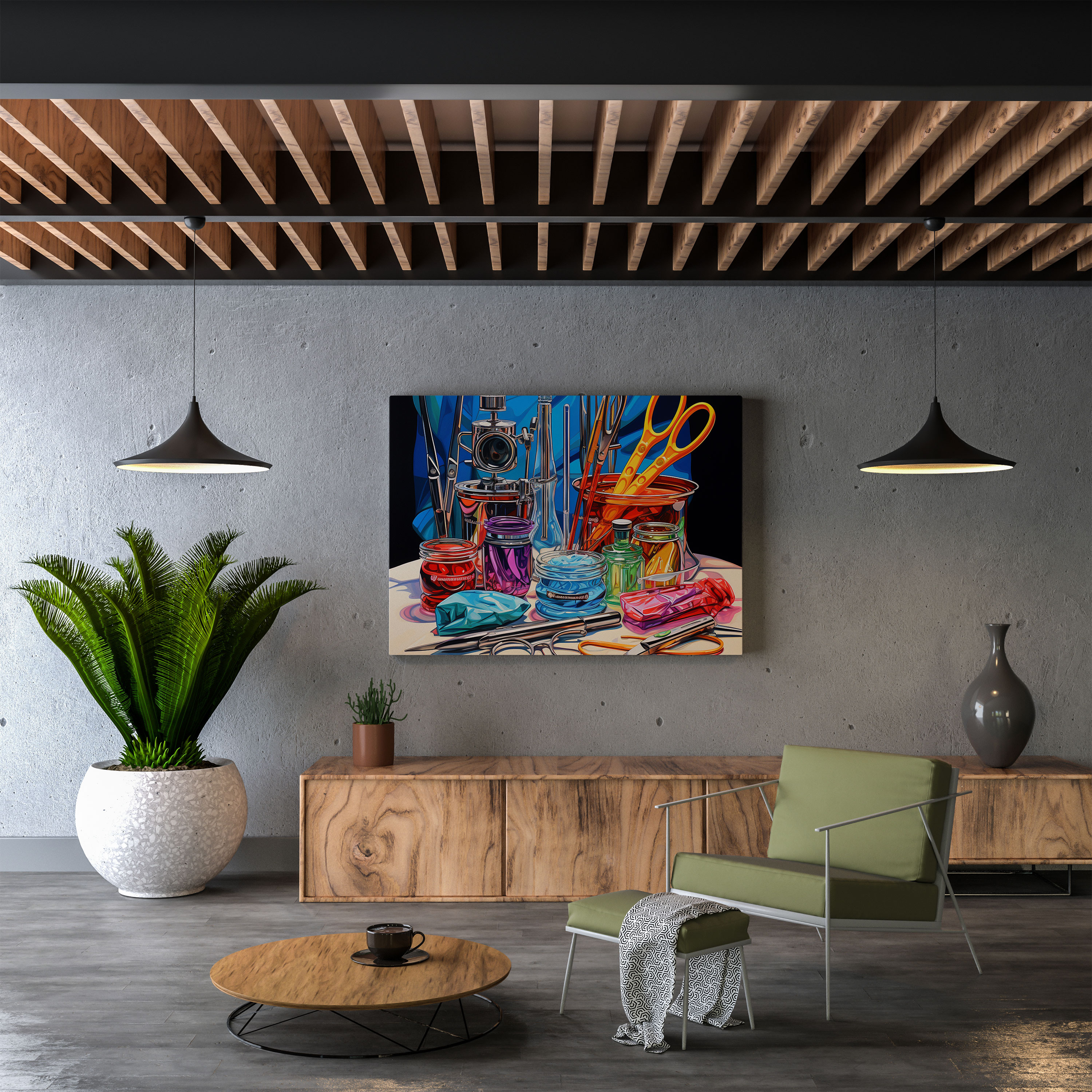 Medicine Canvas Print - Colorful Instruments - Medicine, Acrylic Painting, Wall Art, Medicine