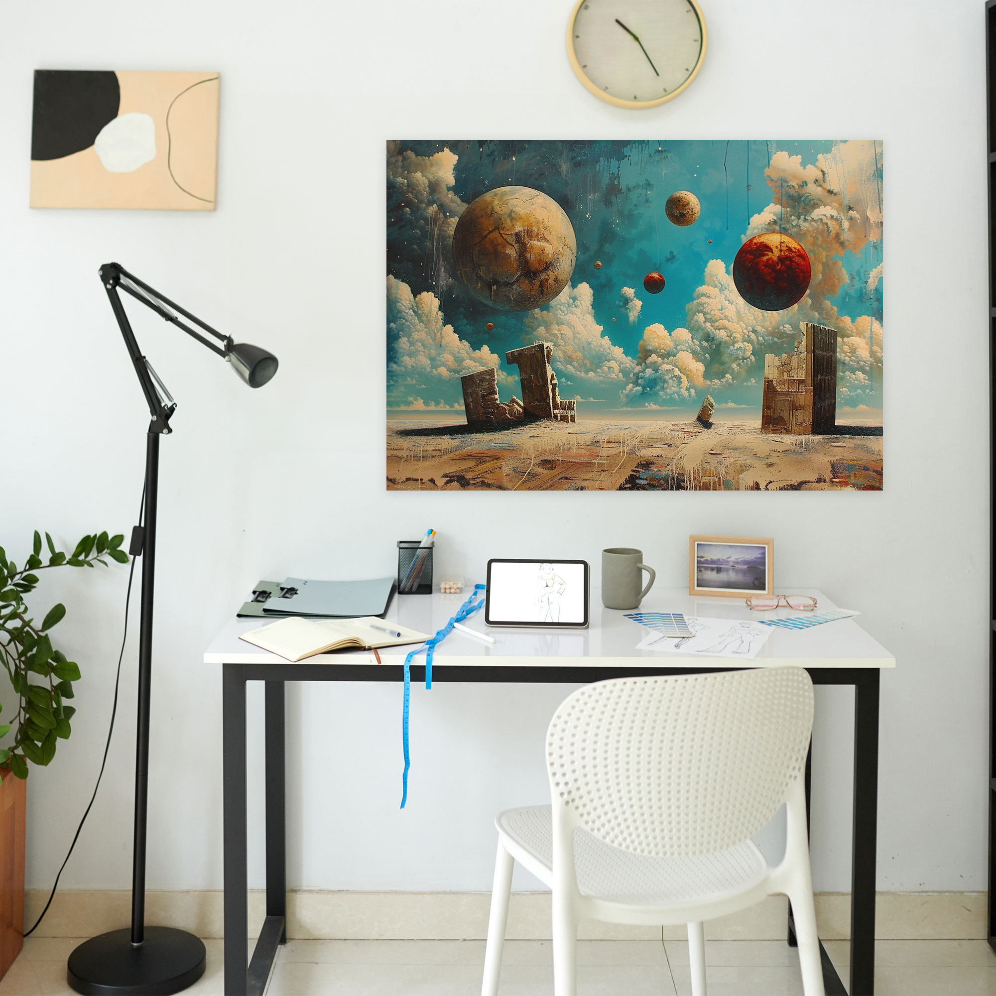 Metaphysical Painting Wall Art - Metaphysical Painting, Floating Objects, Wall Art, Home Decoration