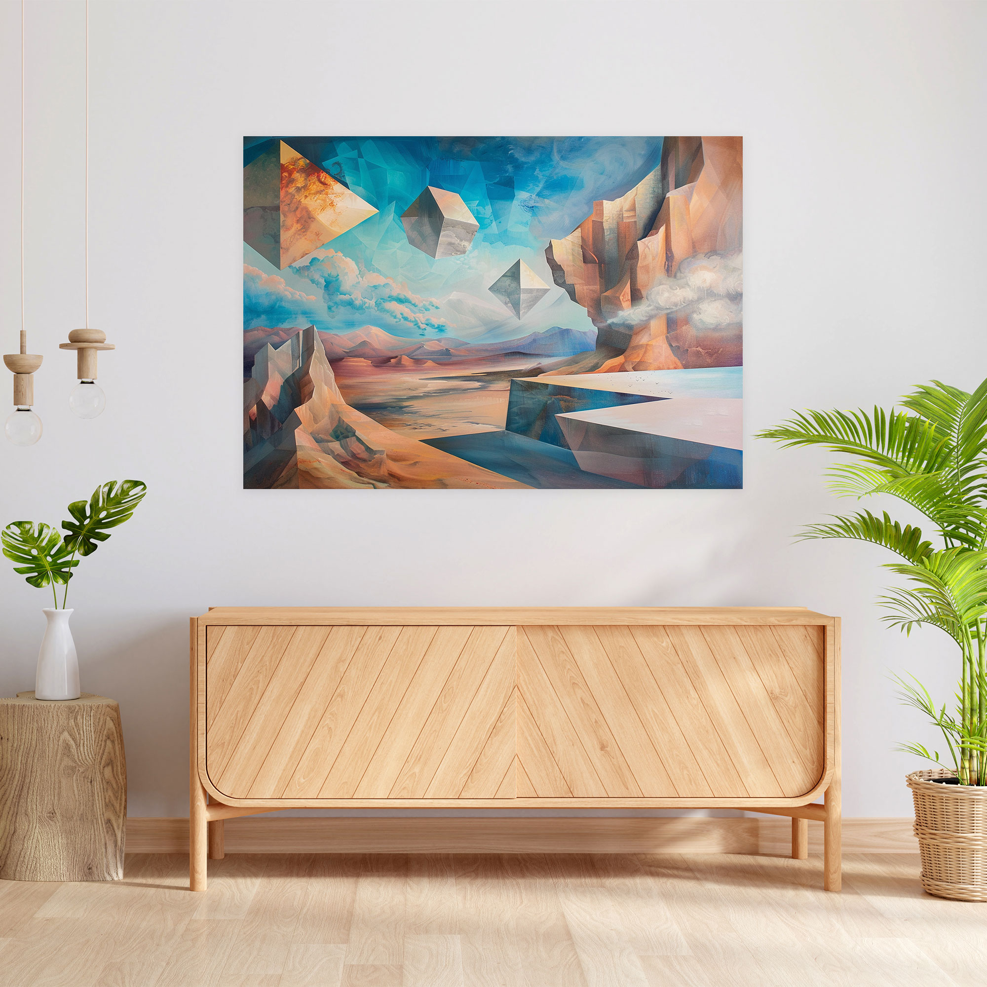 Metaphysical Painting Canvas Print: Geometric Shapes - Metaphysical Painting, Canvas Print, Wall Decoration, Canvas