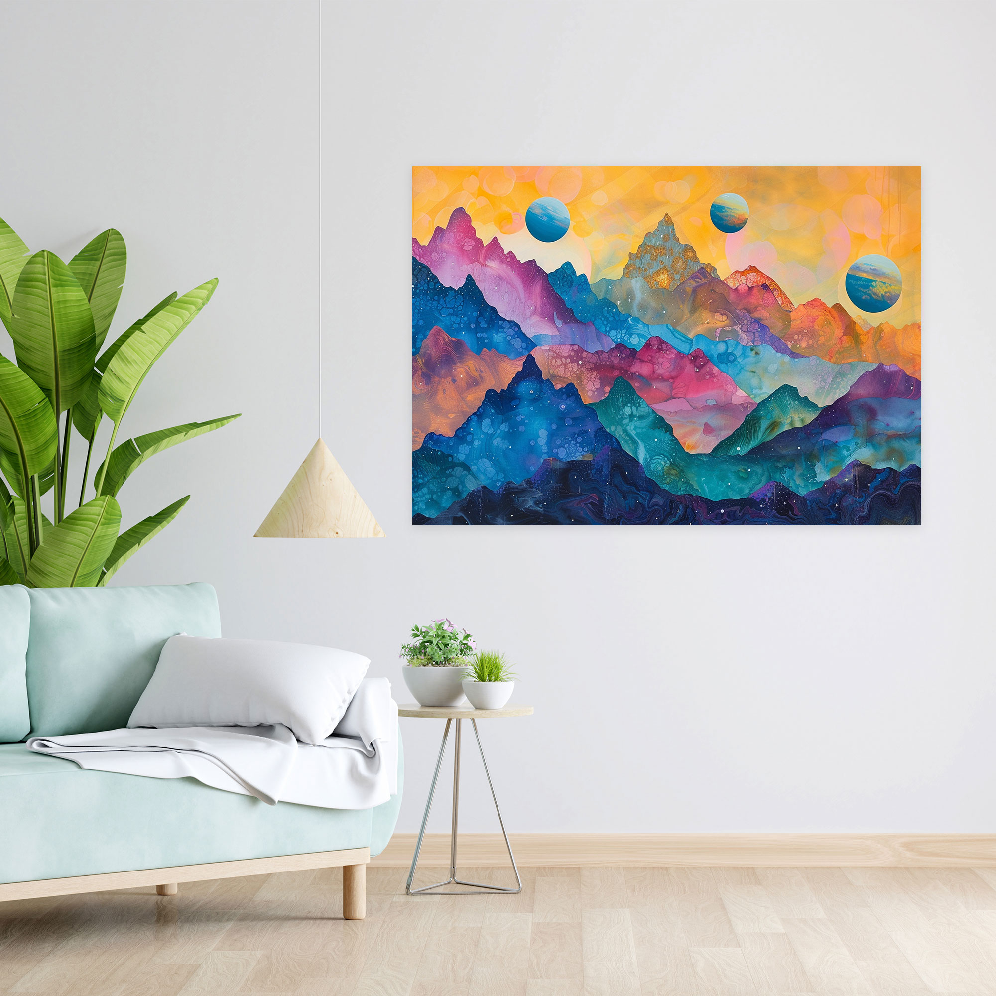 Metaphysical Painting Wall Art: Mystic Mountains - Metaphysical Painting, Canvas, Canvas Wall Art, Wall Art