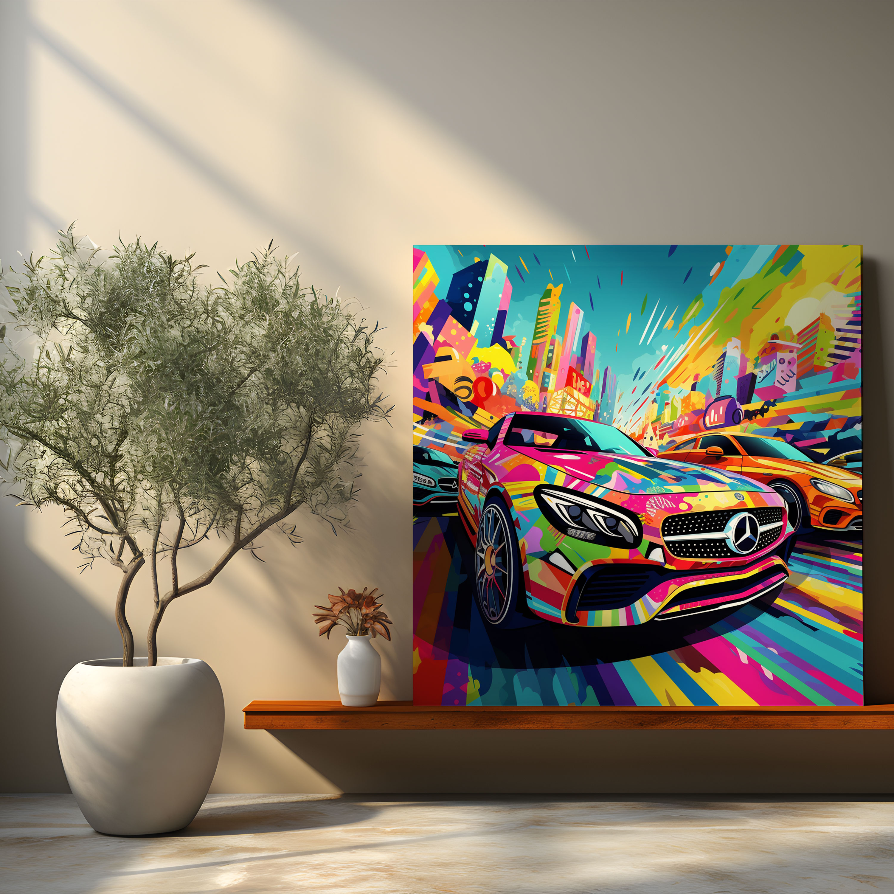 Mercedes Wall Art - Pop Art-Inspired Illustration Canvas Print - Mercedes, Mercedes, Wall Decoration, Bold Typography