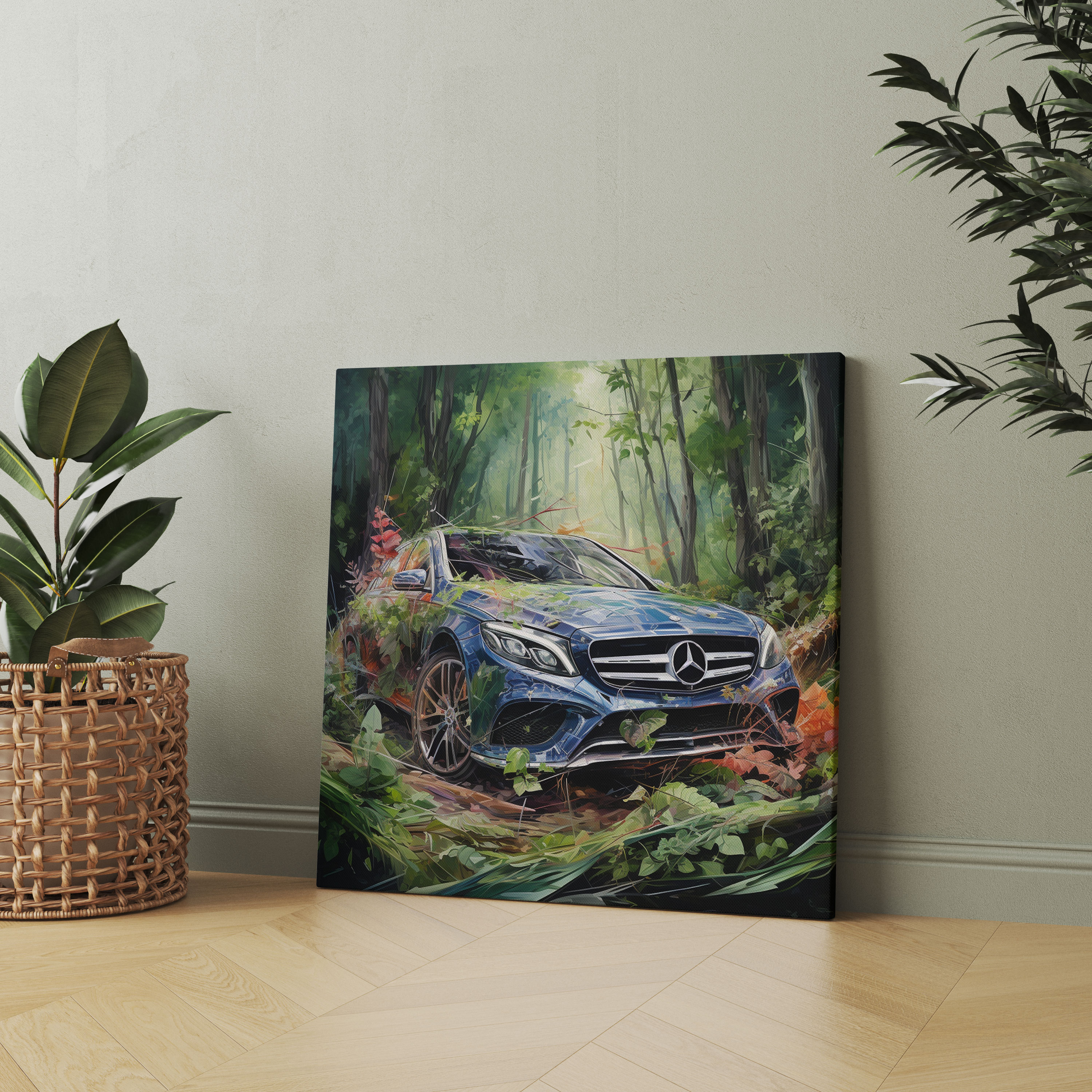 Mercedes Leinwandbild - Abstraktes Expressionistisches Gemälde Wandkunst - Mercedes Dekoration für Zuhause Wandkunst Abstraktes Expressionistisches Gemälde