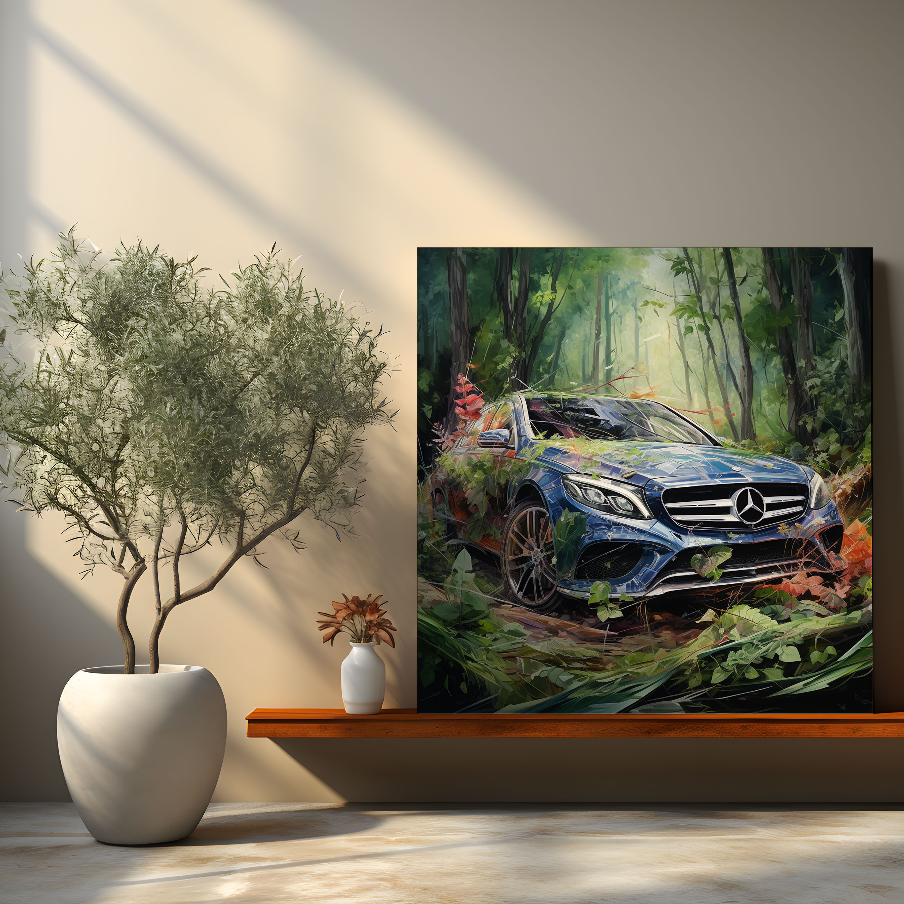 Mercedes Leinwandbild - Abstraktes Expressionistisches Gemälde Wandkunst - Mercedes Dekoration für Zuhause Wandkunst Abstraktes Expressionistisches Gemälde