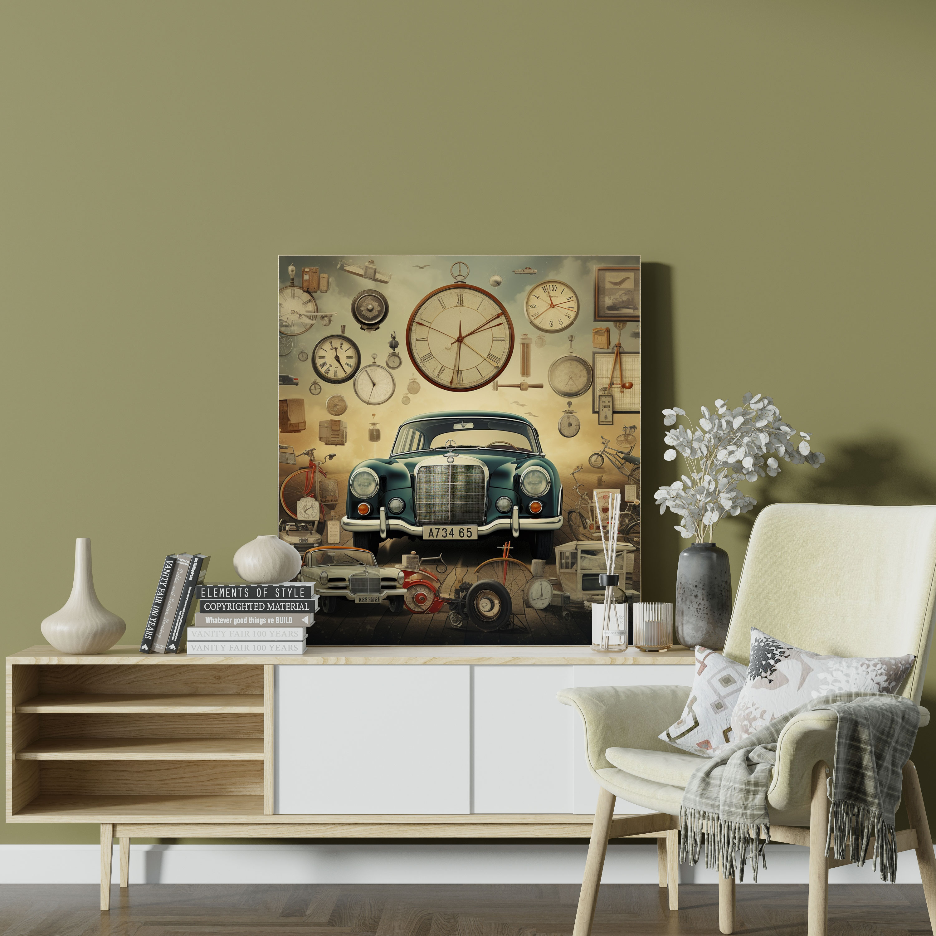Mercedes Wall Art - Vintage Advertisements Collage Canvas Print - Mercedes, Wall Decoration, Innovation, Canvas Print