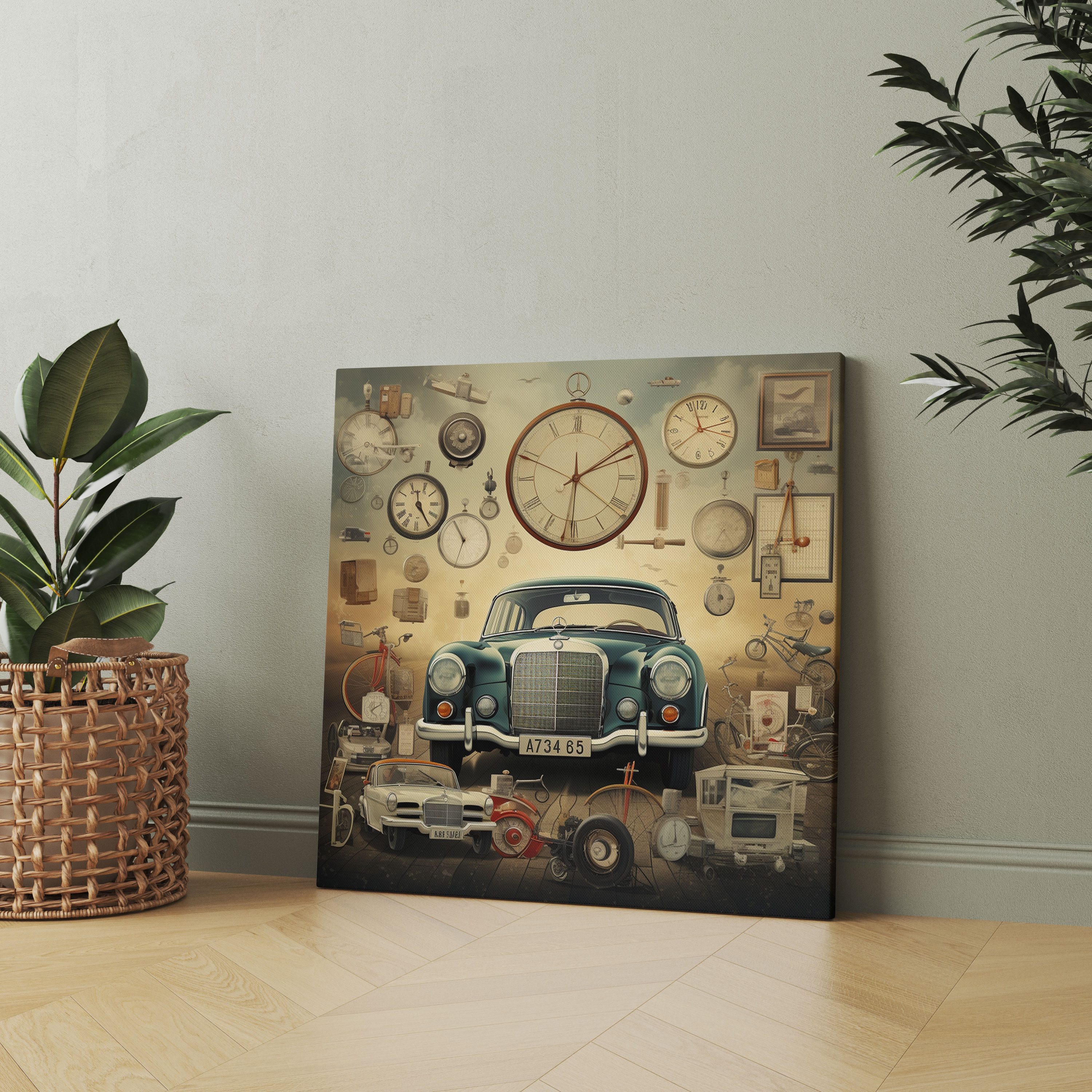 Mercedes Wall Art - Vintage Advertisements Collage Canvas Print - Mercedes, Wall Decoration, Innovation, Canvas Print