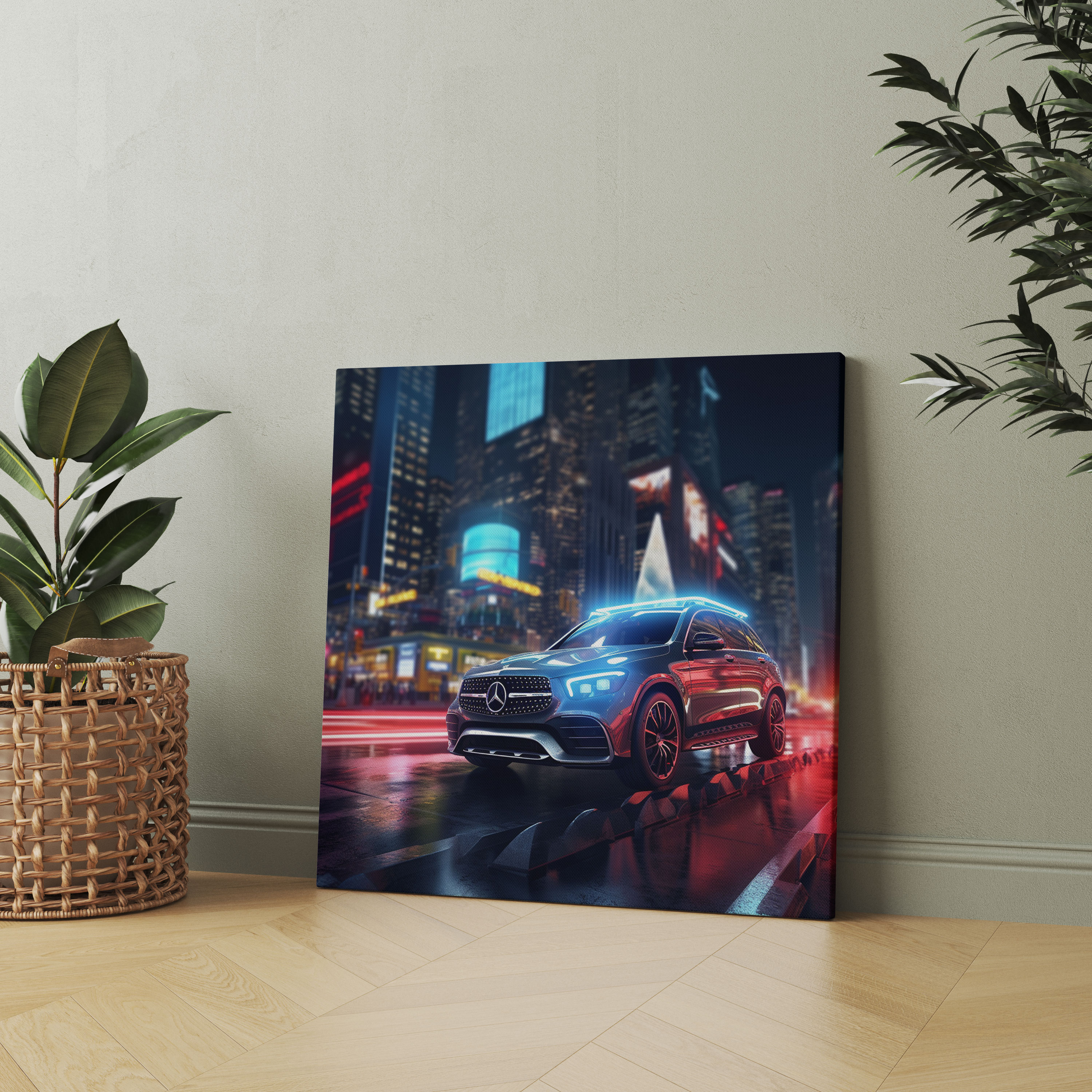 Mercedes Wall Decoration - Realistic 3D Rendering Canvas Print - Mercedes, Realistic 3D Rendering, Canvas, Home Decoration