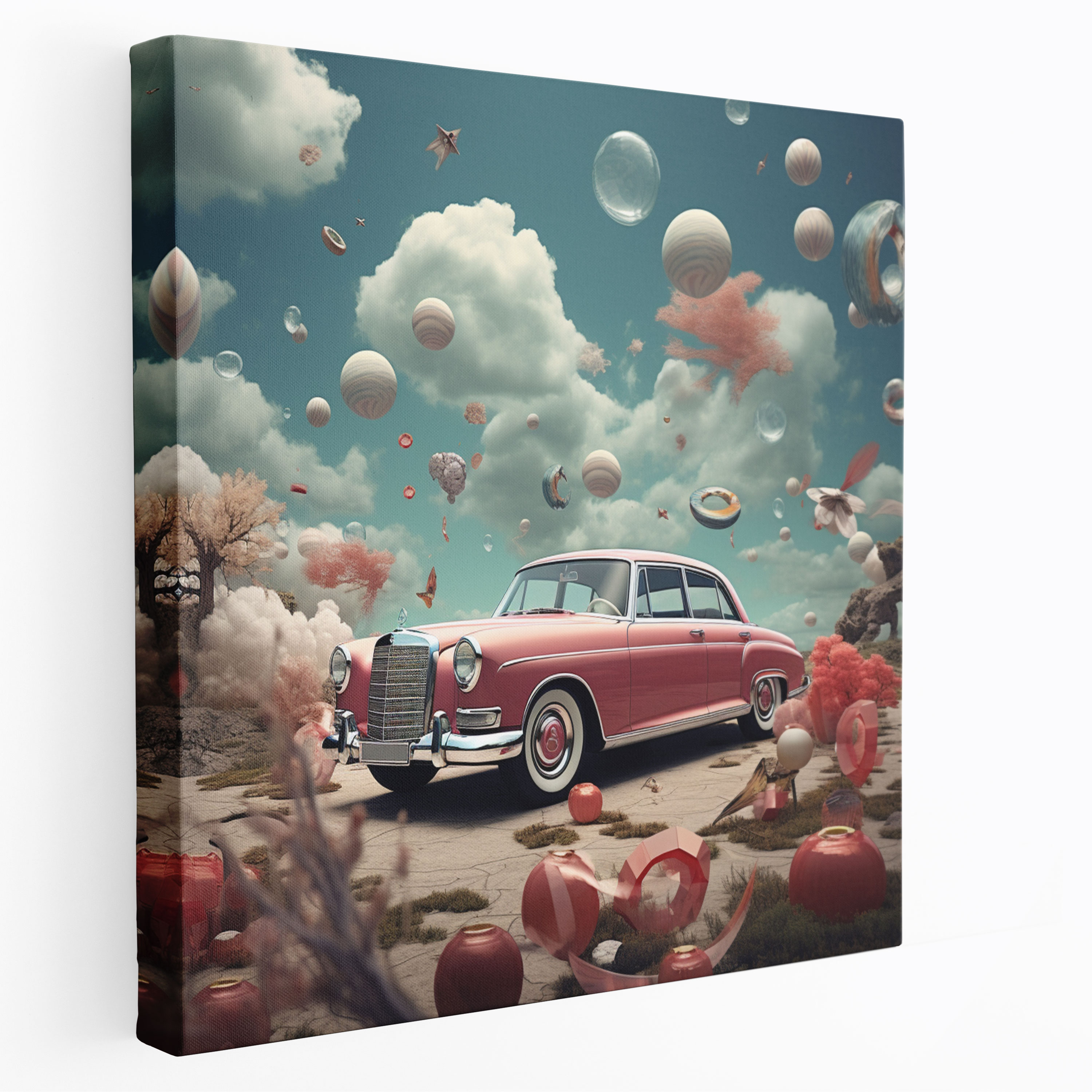 Mercedes Canvas Print - Surreal Digital Collage Wall Art - Mercedes, Dreamlike Composition, Canvas, Surreal Digital Collage
