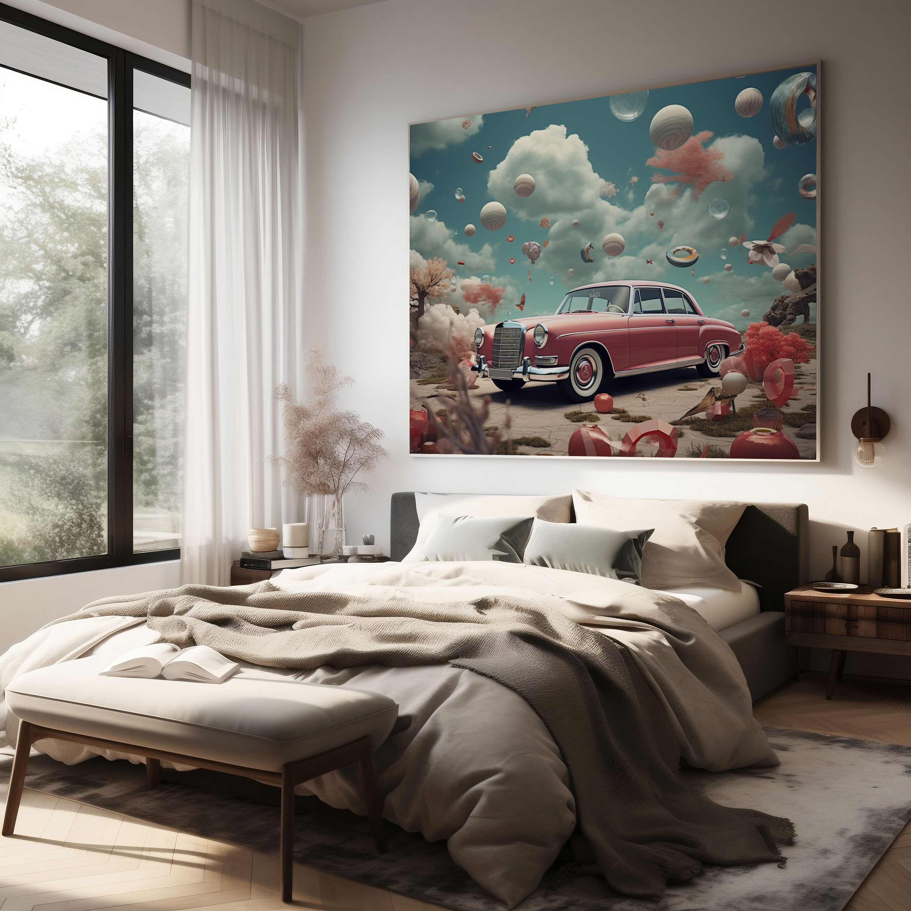 Mercedes Canvas Print - Surreal Digital Collage Wall Art - Mercedes, Dreamlike Composition, Canvas, Surreal Digital Collage