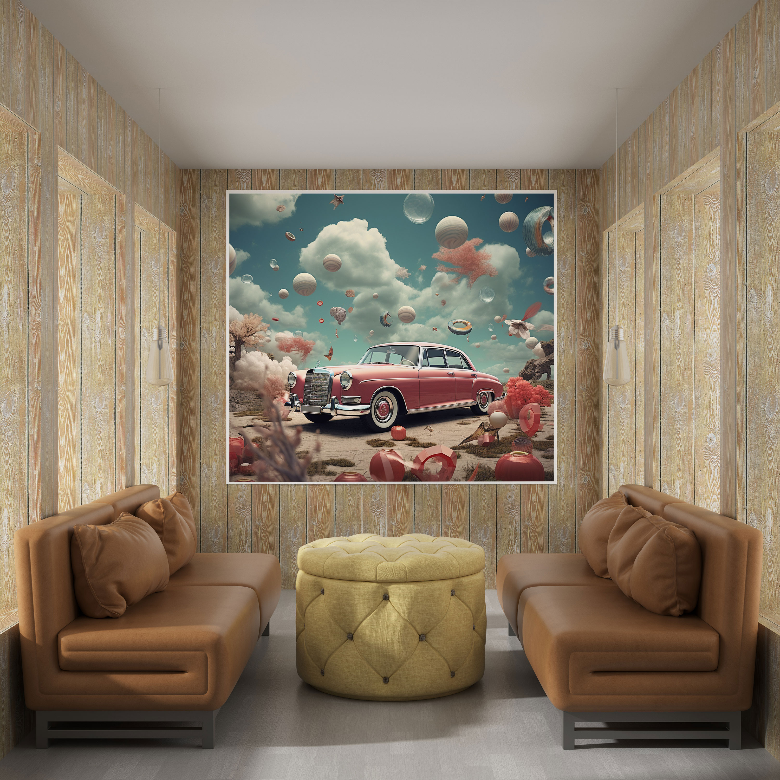 Mercedes Canvas Print - Surreal Digital Collage Wall Art - Mercedes, Dreamlike Composition, Canvas, Surreal Digital Collage