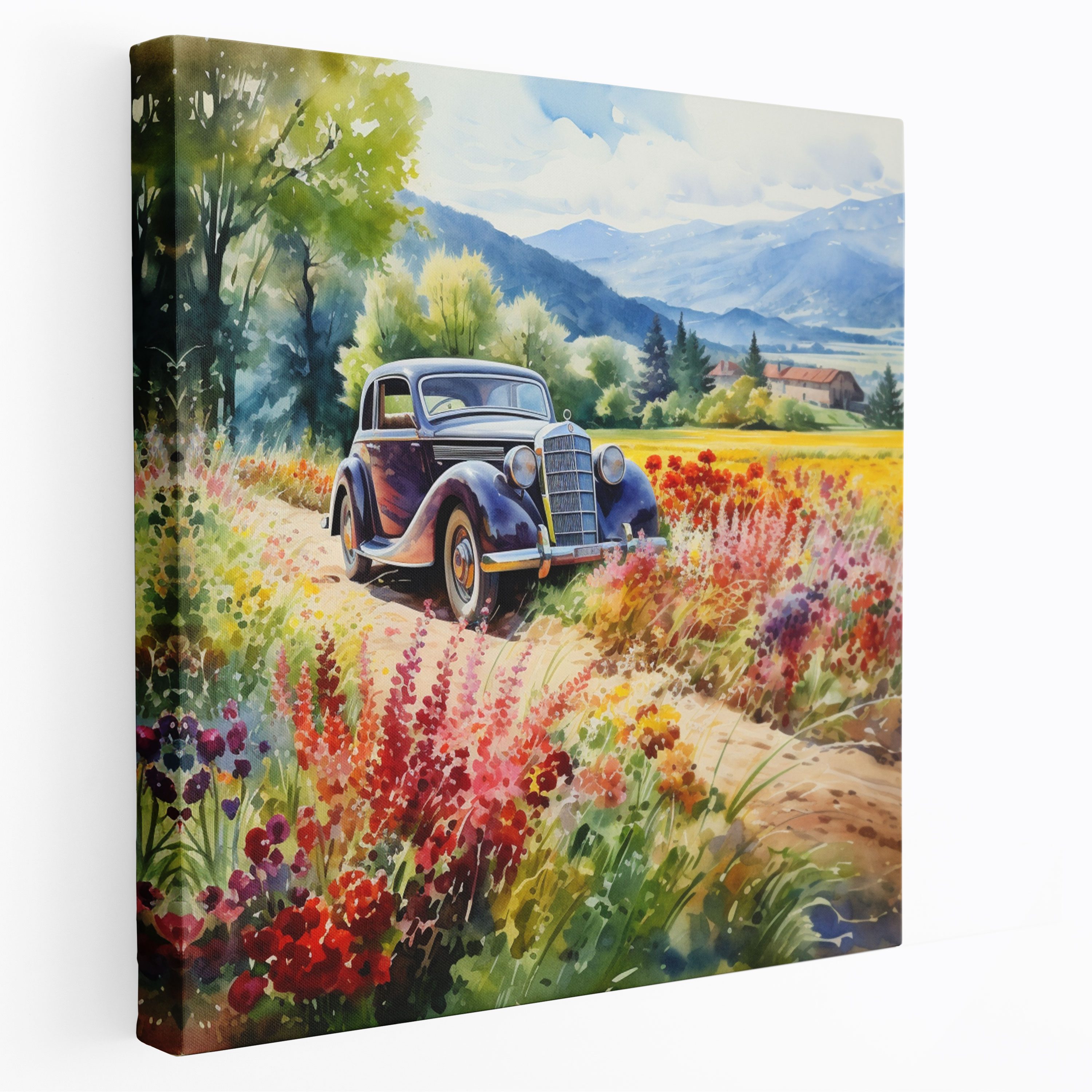 Mercedes Watercolor Wall Art - Mercedes, Flowers, Wall Decoration, Home Decoration