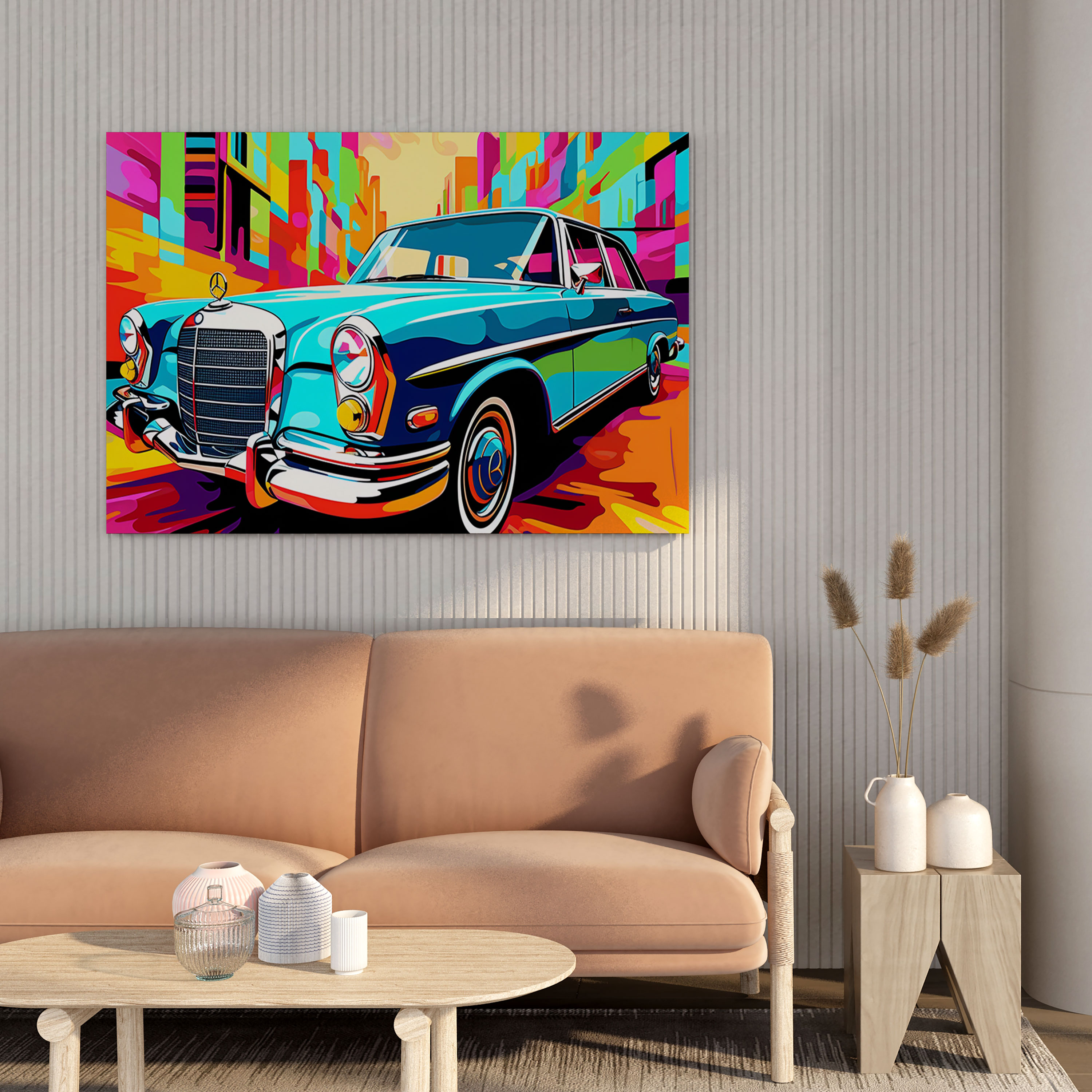 Mercedes Pop Art Wanddekoration - Mercedes lebendige Farben Wohn-Dekoration Wanddekoration