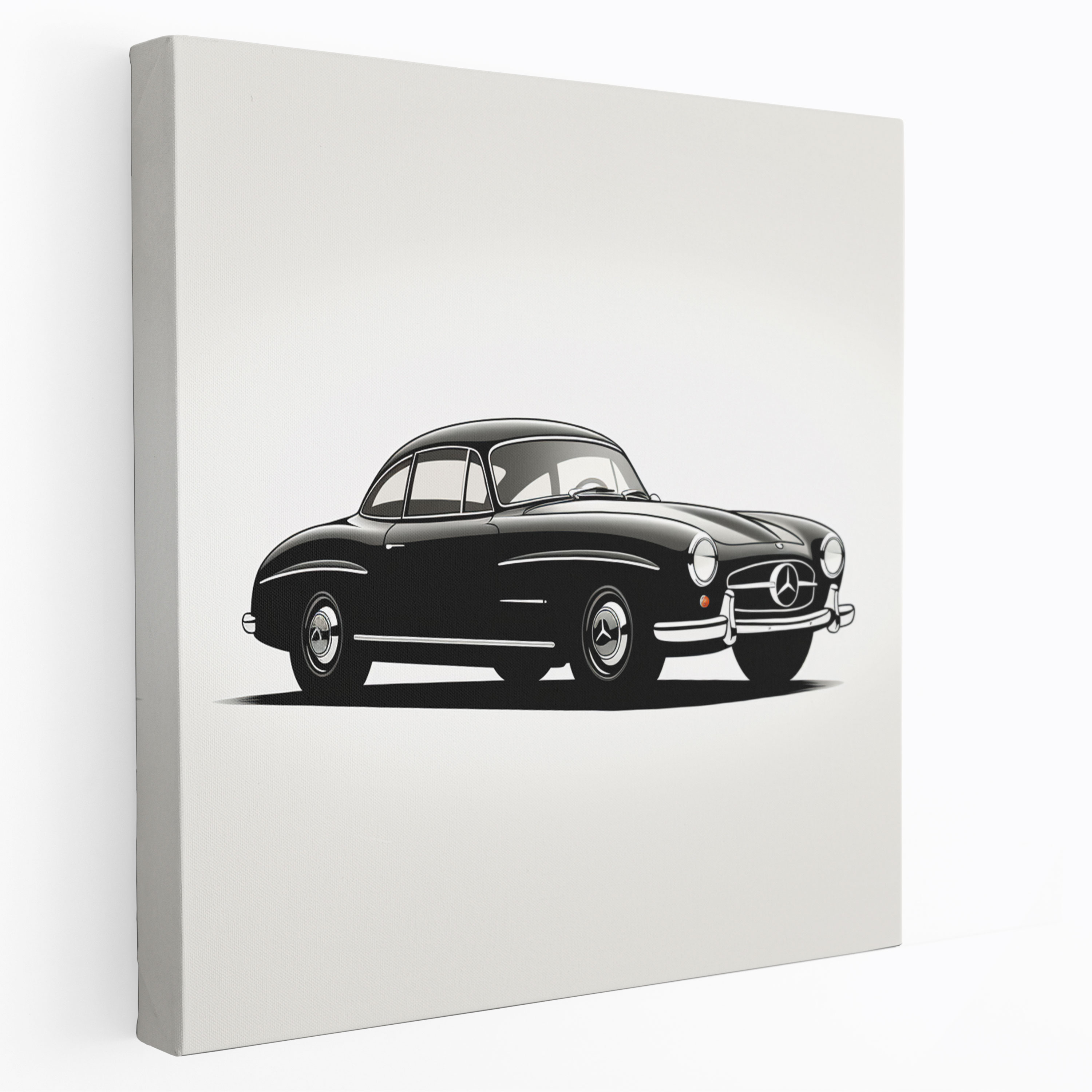 Elegantes Mercedes Leinwandbild - Zuhause Dekoration minimalistisches Design Schwarz und Weiß