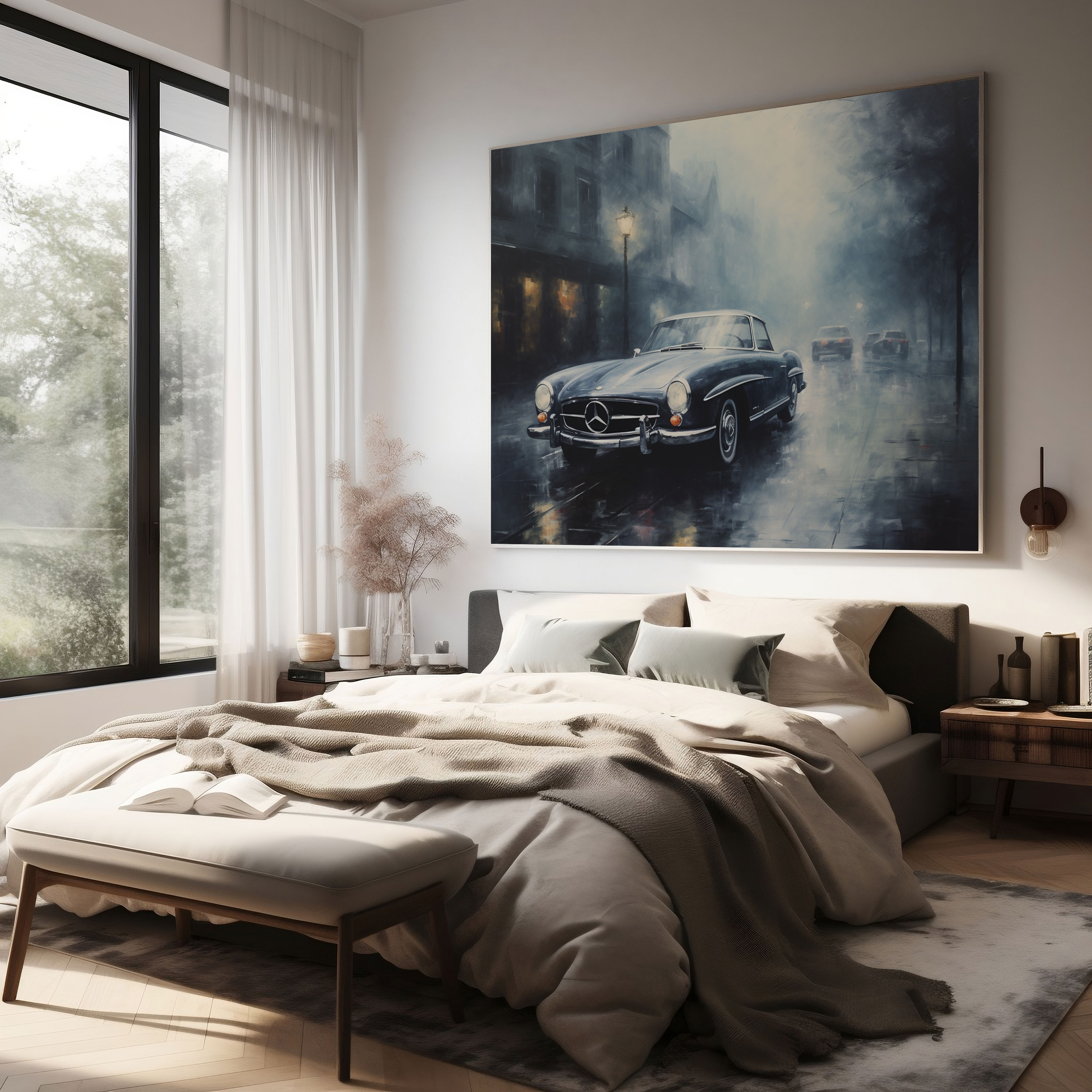 Mercedes Impressionist Wall Art - Mercedes, Home Decoration, Dreamy Painting, Mercedes