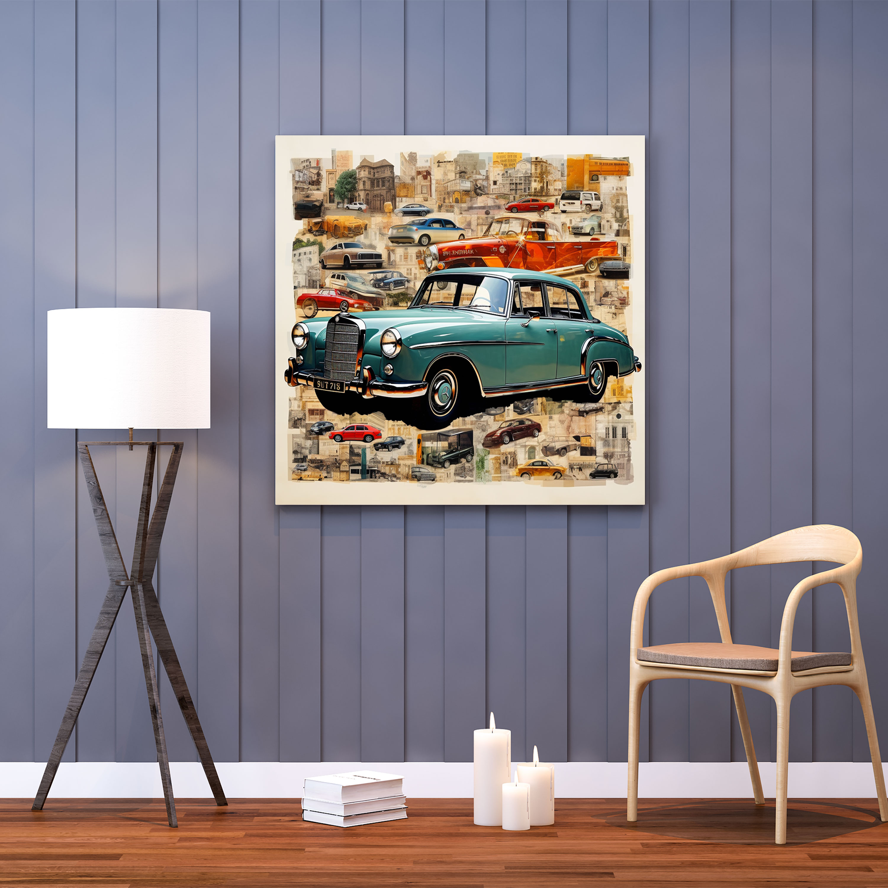 Mercedes Collage Canvas Print - Mercedes, Collage Art, Wall Decoration, Automotive Beauty