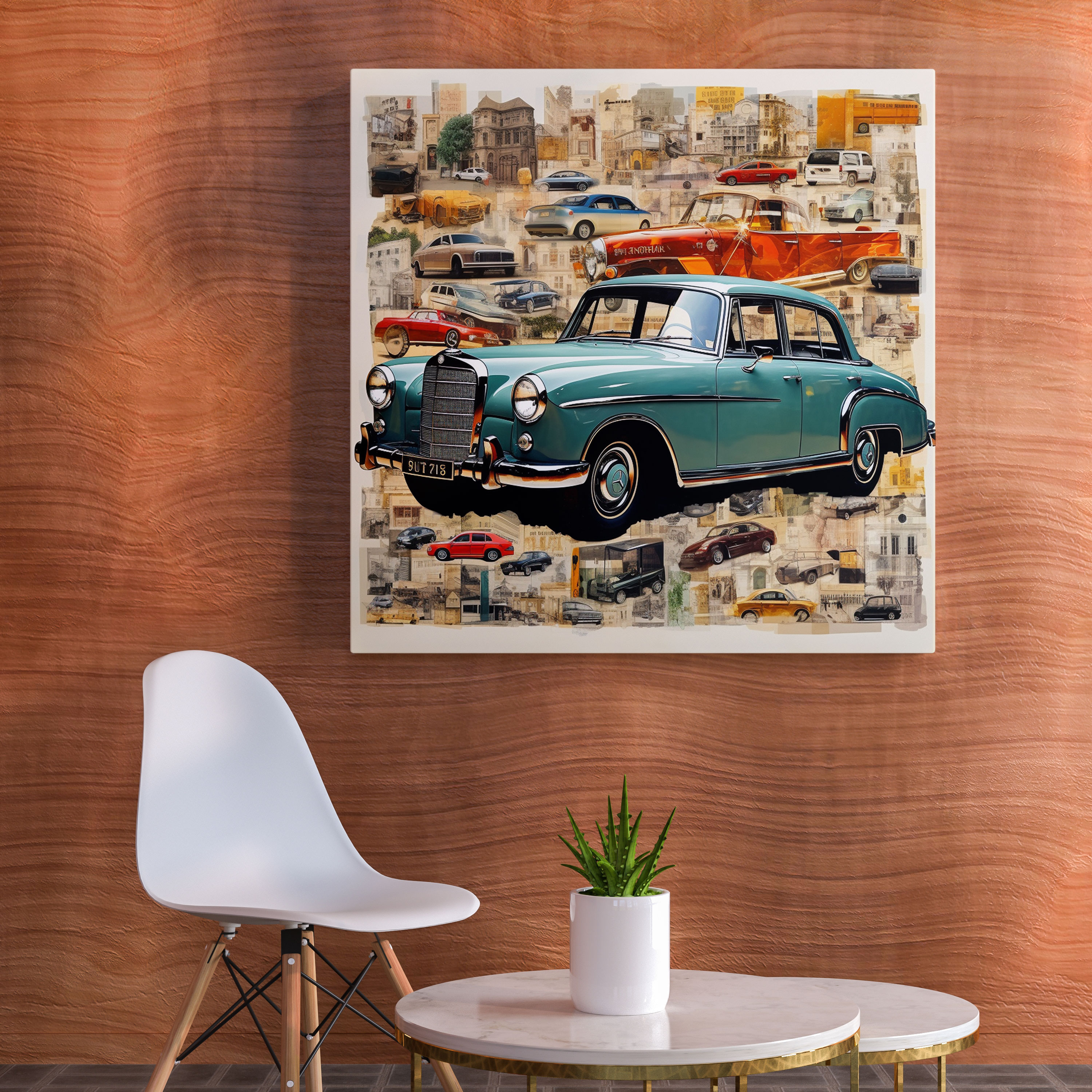 Mercedes Collage Canvas Print - Mercedes, Collage Art, Wall Decoration, Automotive Beauty