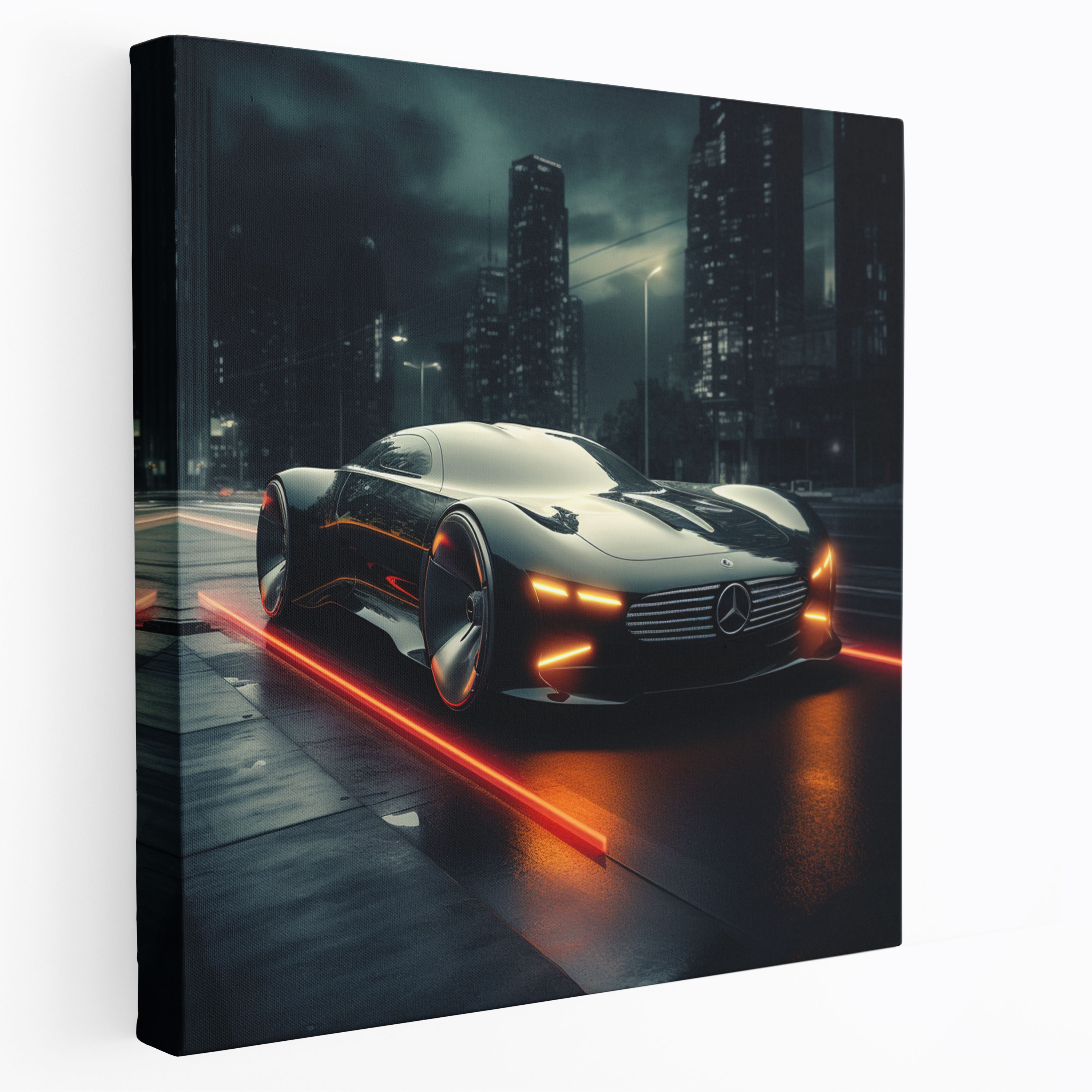 Futuristic Mercedes Wall Art - Mercedes, Mercedes, Wall Decoration, Sleek Illustration