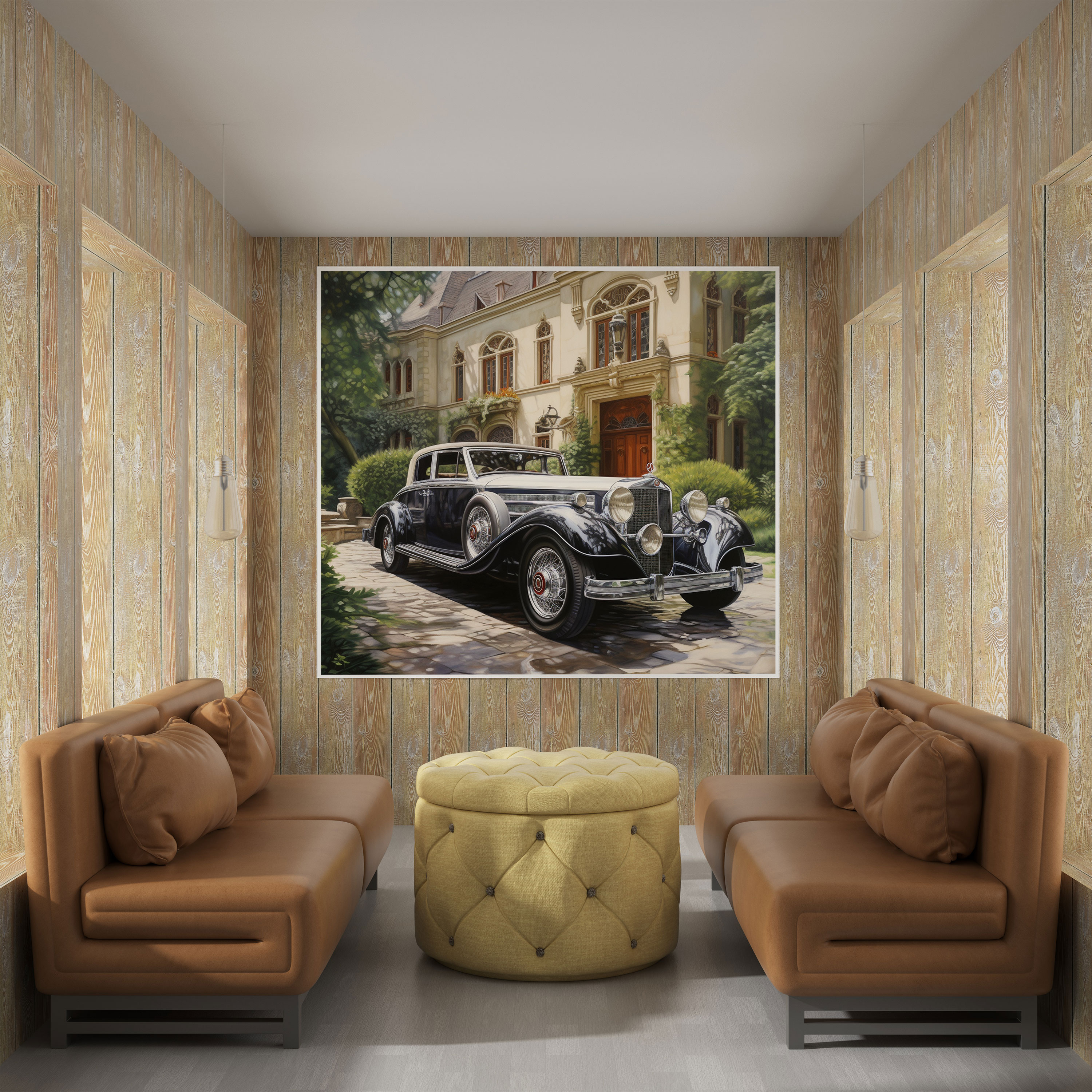 Mercedes Leinwandbild - Wanddekoration Wohnaccessoire