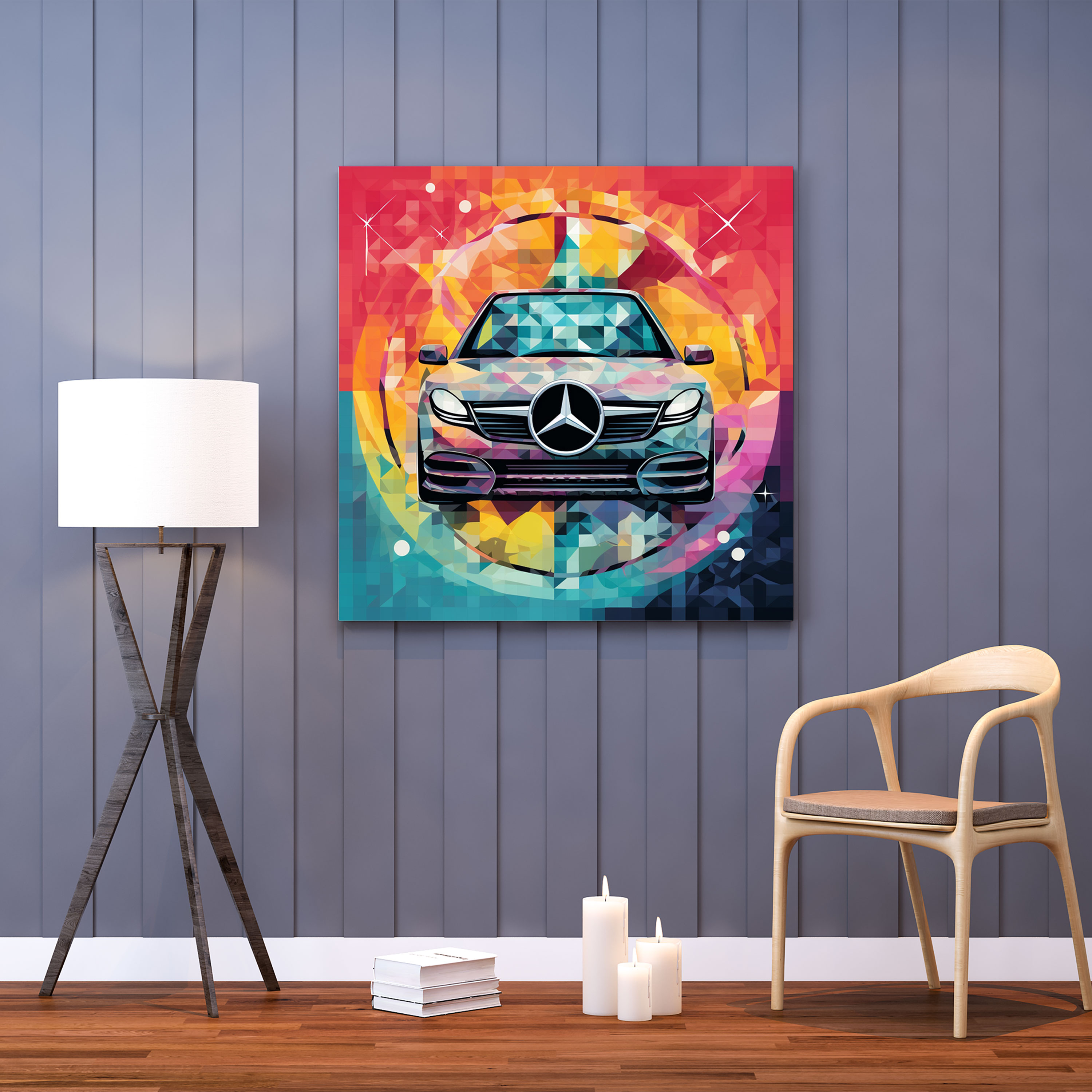 Mercedes Abstraktes Leinwandbild - Zuhause Dekoration Leinwand