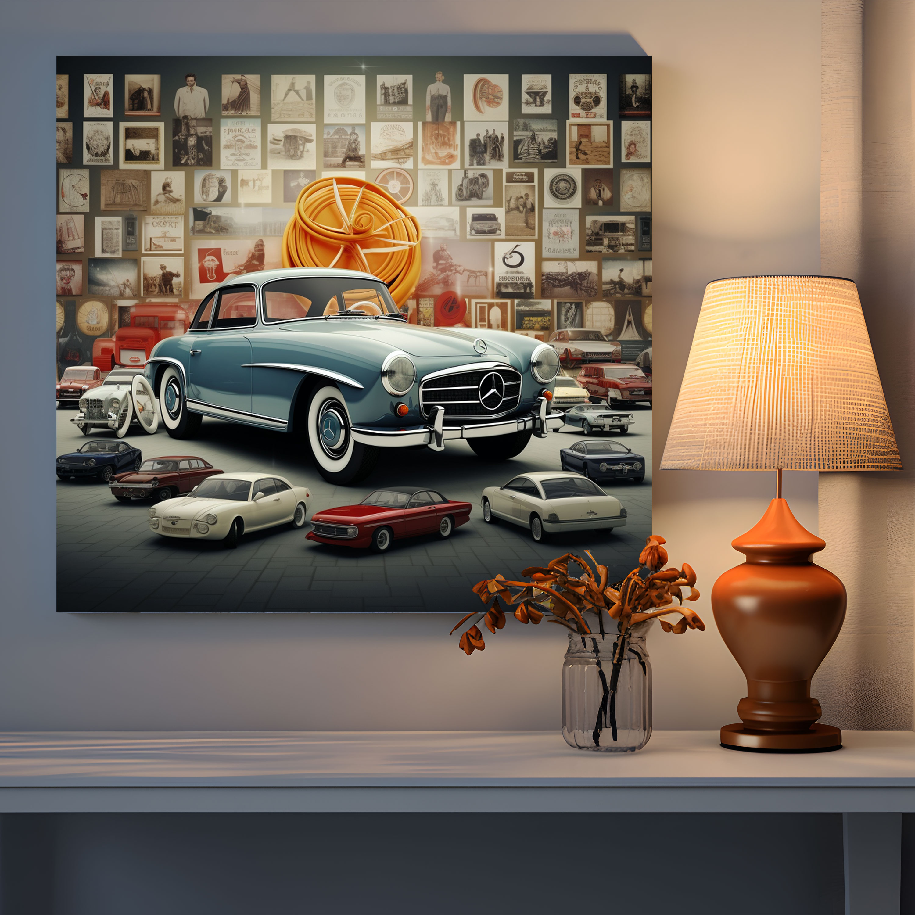Mercedes Collage Canvas Print - Mercedes, Mercedes, Mercedes Models, Canvas Print