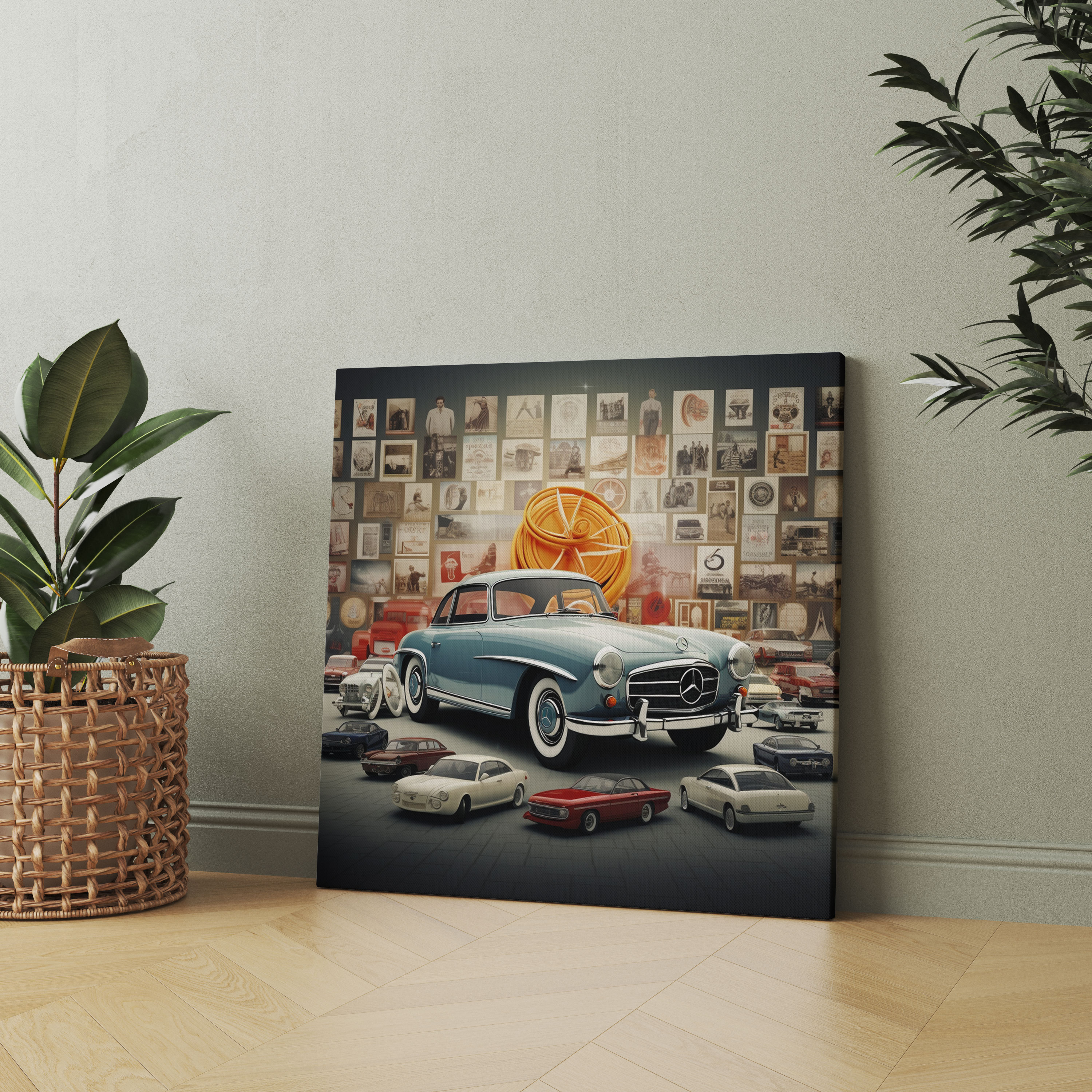 Mercedes Collage Canvas Print - Mercedes, Mercedes, Mercedes Models, Canvas Print