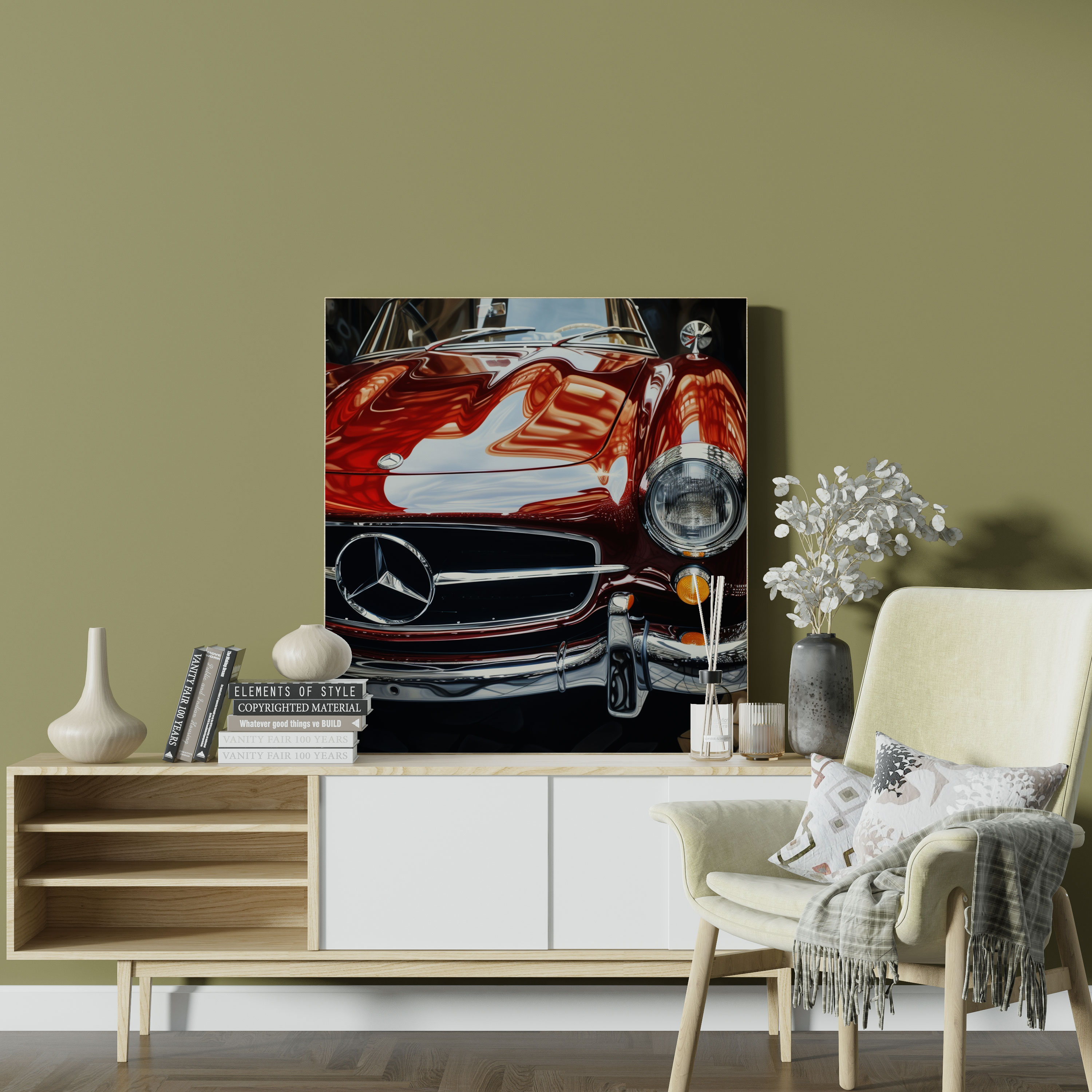 Mercedes Photorealistic Canvas Print - Mercedes, Canvas Print, Canvas Wall Art, Close-Up