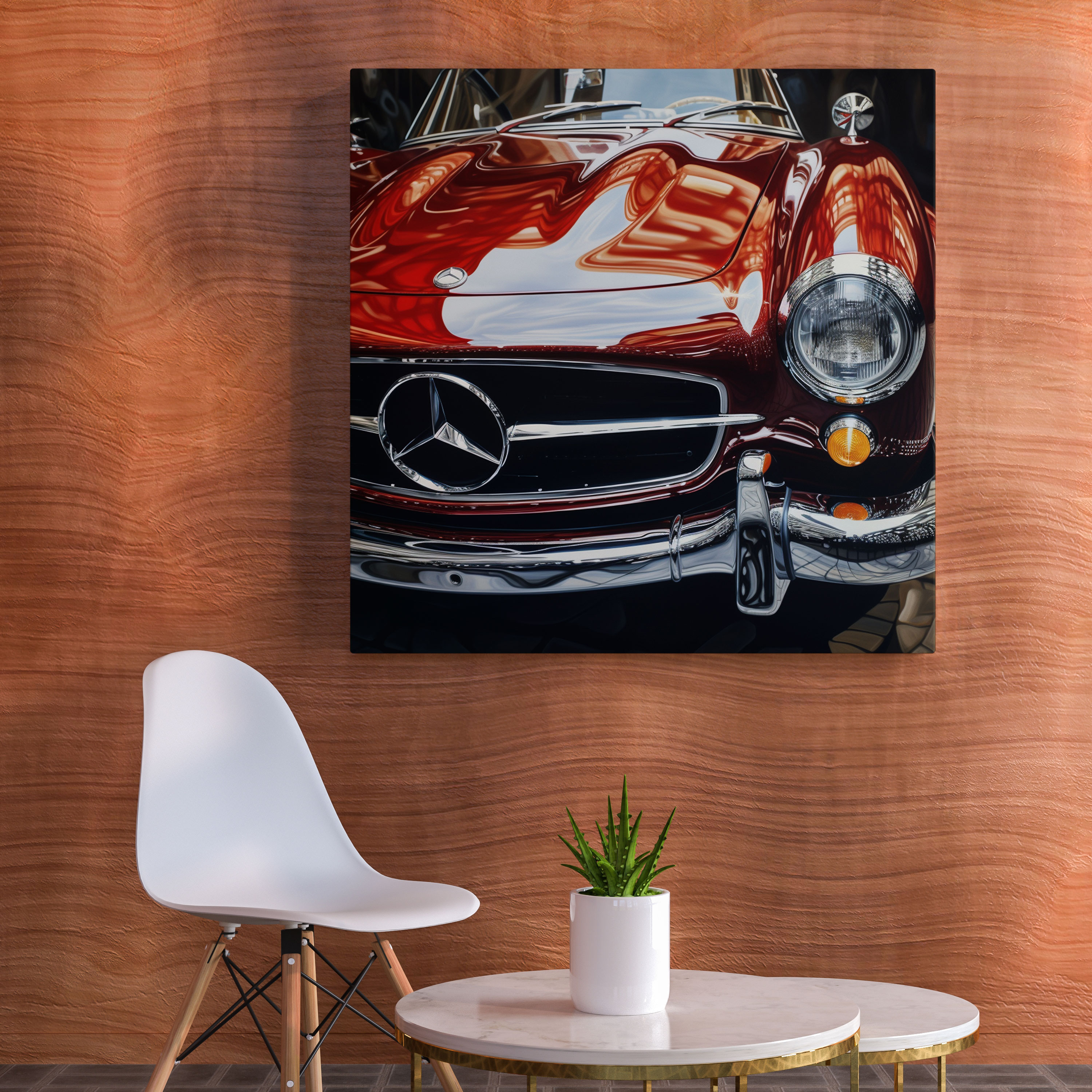Mercedes Photorealistic Canvas Print - Mercedes, Canvas Print, Canvas Wall Art, Close-Up