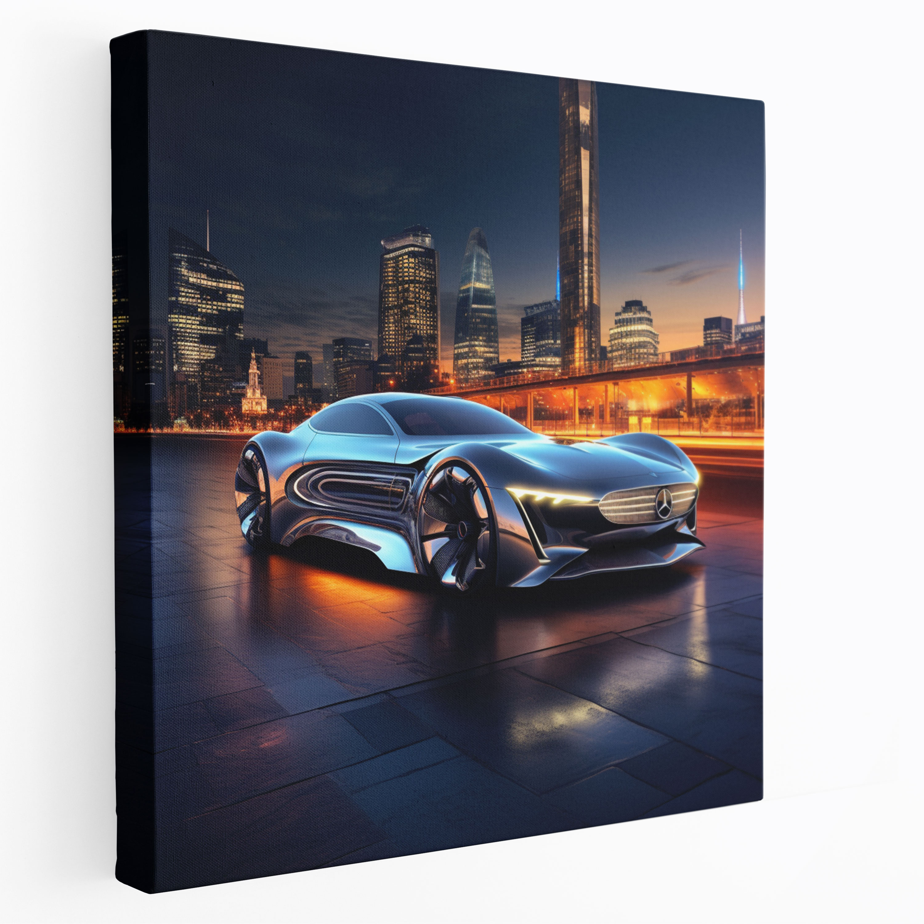 Mercedes Futuristic Canvas Print - Mercedes, Futuristic Artwork, Innovation, Mercedes