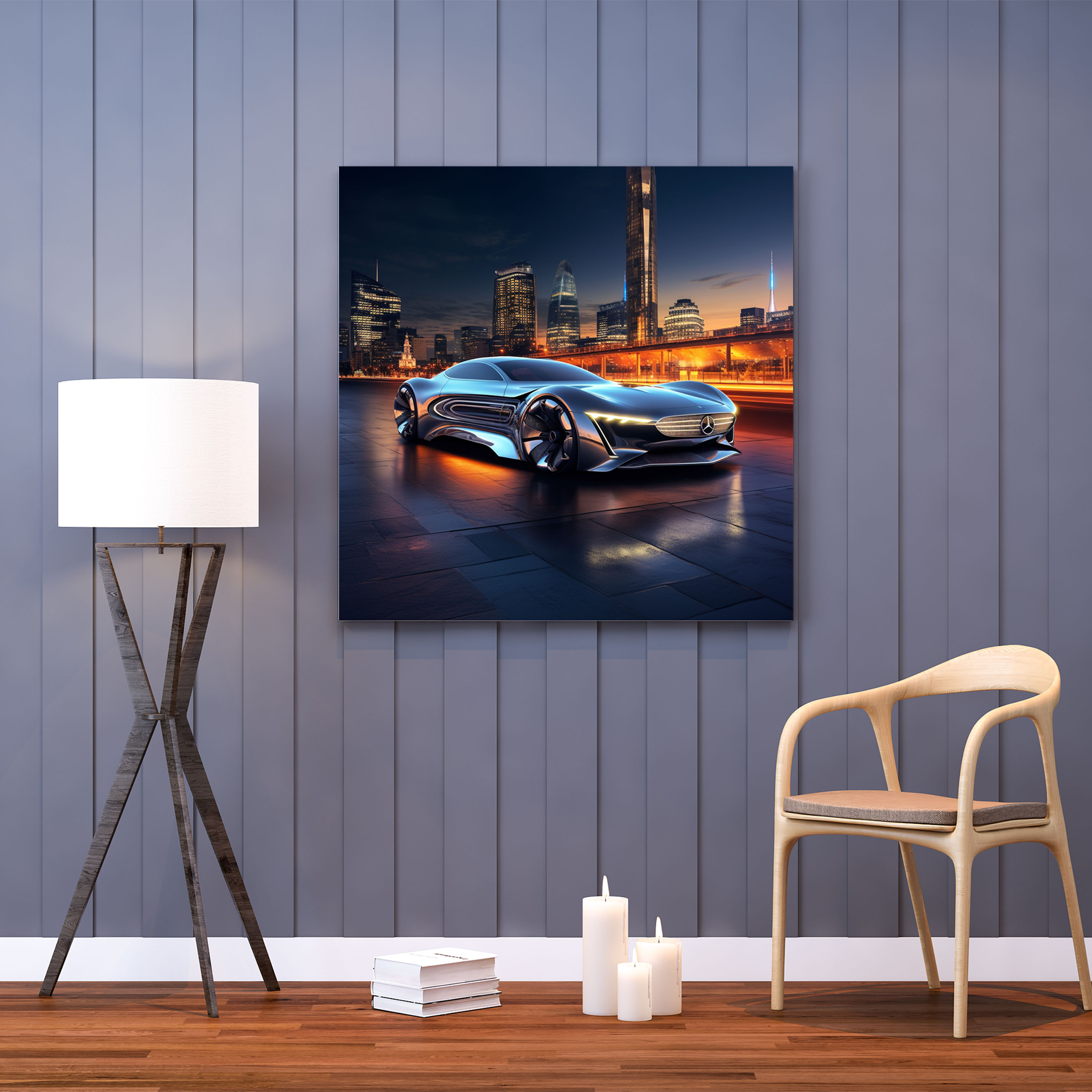 Mercedes Futuristic Canvas Print - Mercedes, Futuristic Artwork, Innovation, Mercedes