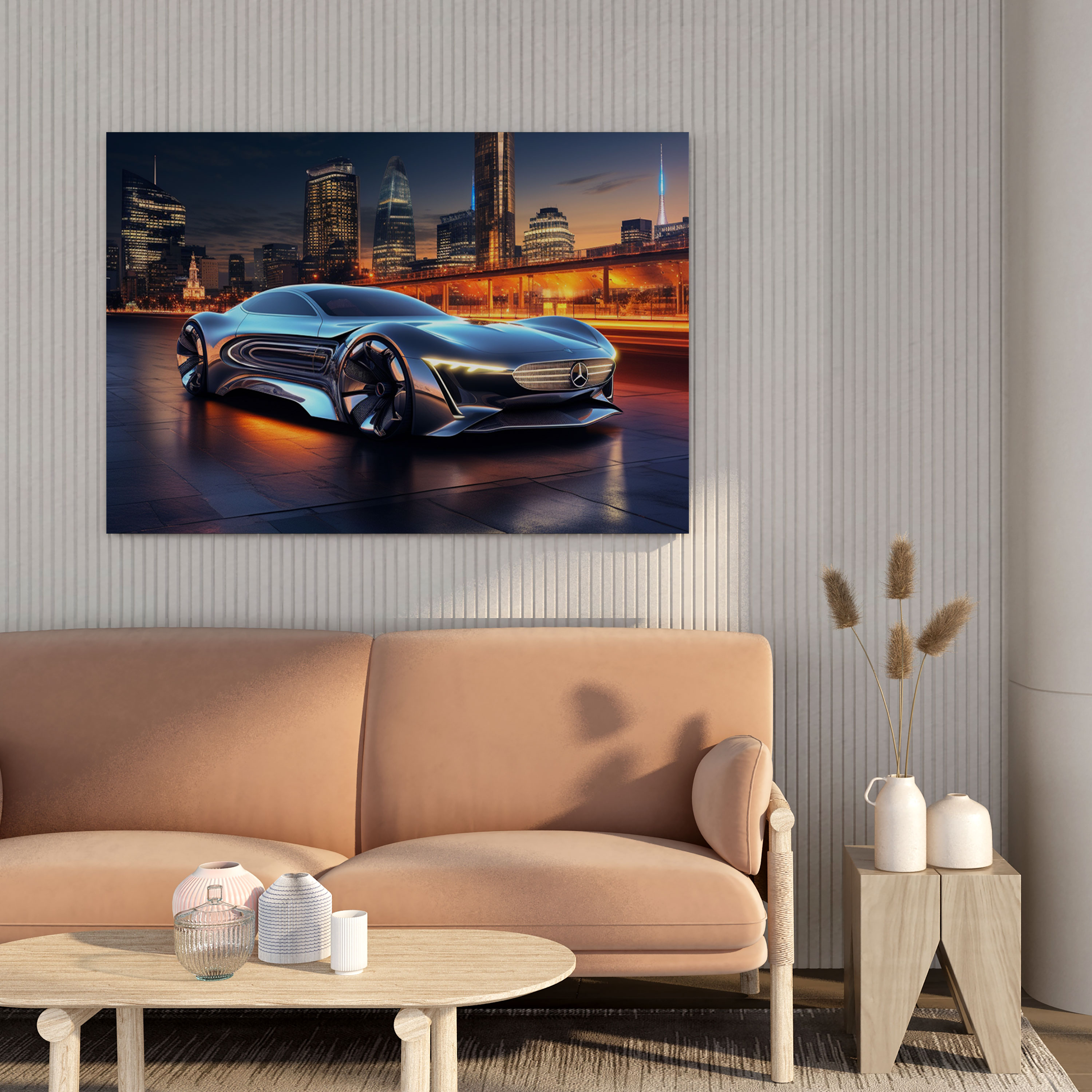 Mercedes Futuristic Canvas Print - Mercedes, Futuristic Artwork, Innovation, Mercedes
