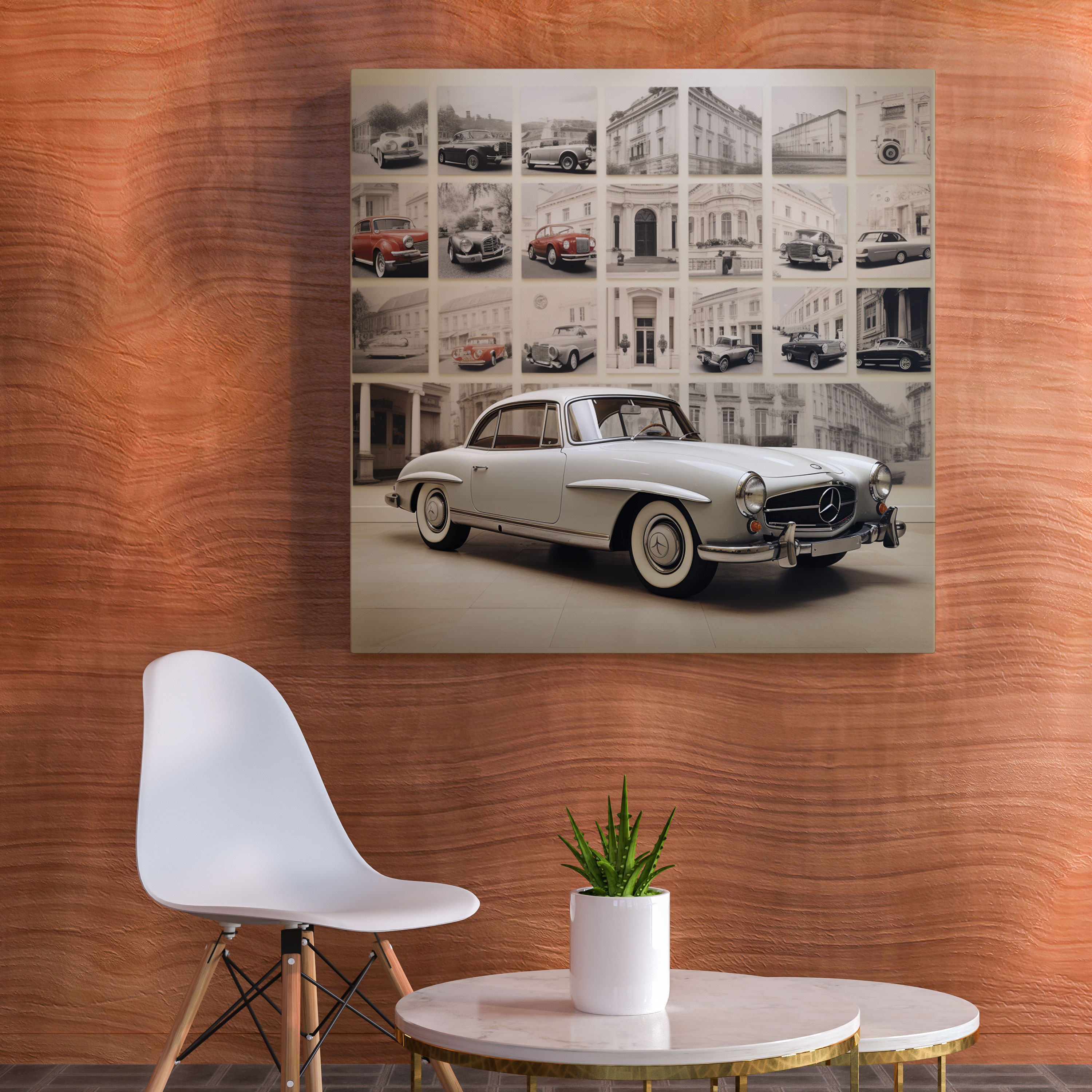 Mercedes Wandkunst - Leinwandbild Markenevolution