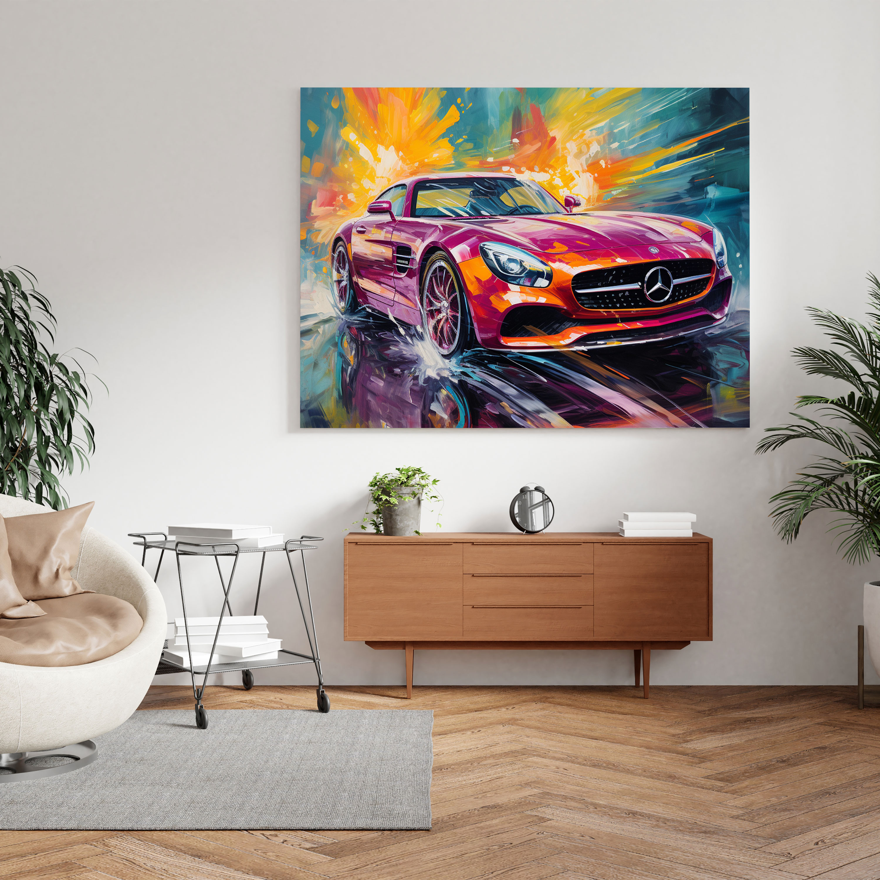 Mercedes Abstract Canvas Print - Mercedes, Home Decoration, Mercedes, Wall Art
