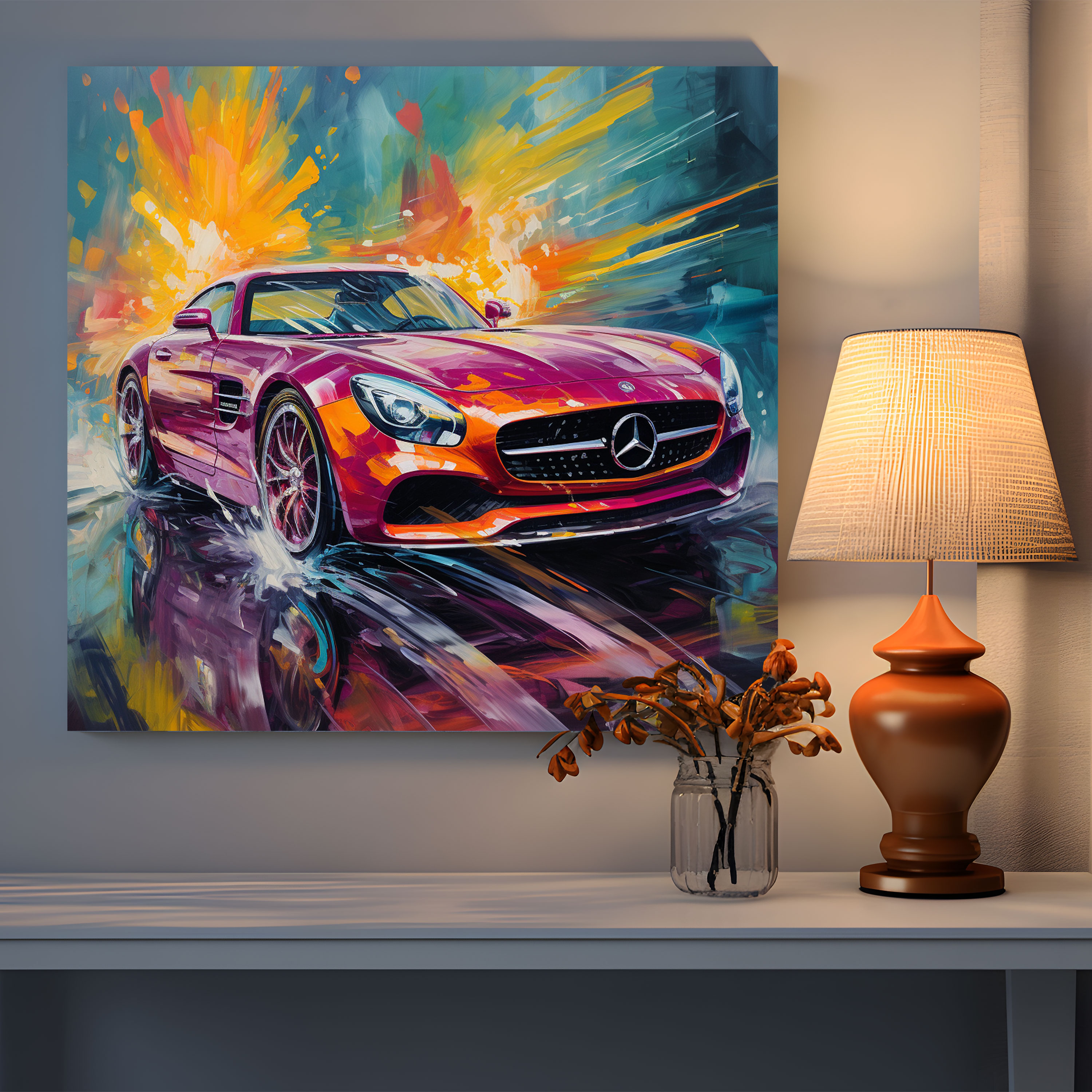 Mercedes Abstract Canvas Print - Mercedes, Home Decoration, Mercedes, Wall Art