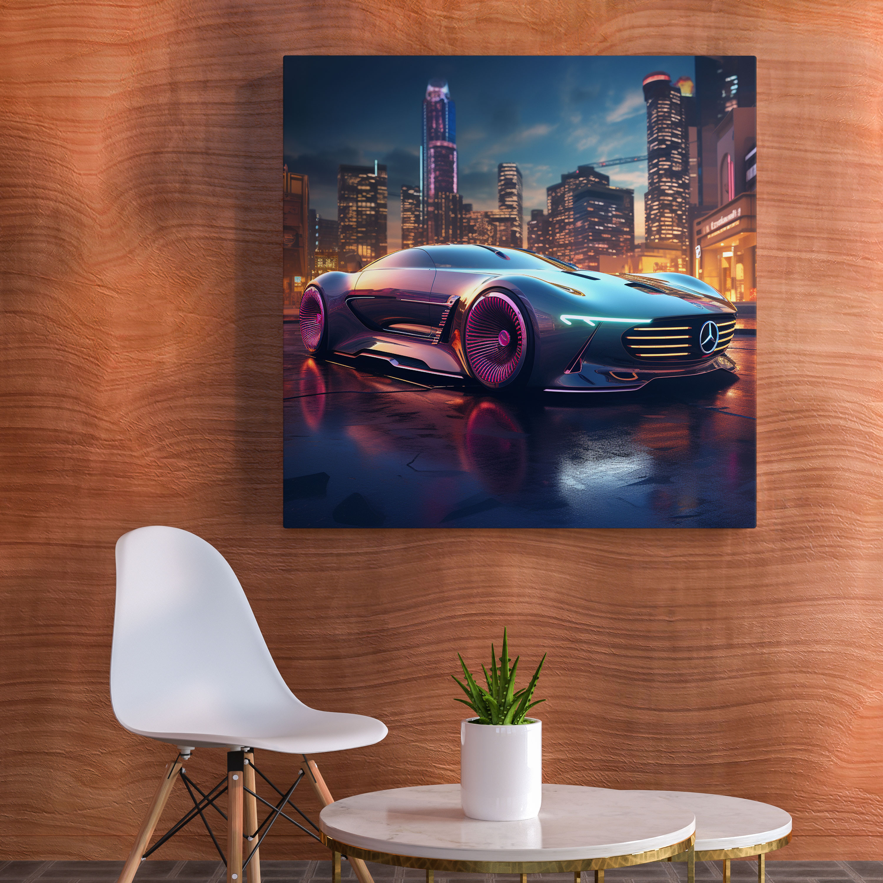 Moderne Mercedes Wandkunst - Mercedes Wohnkultur digitale Illustration Leinwand