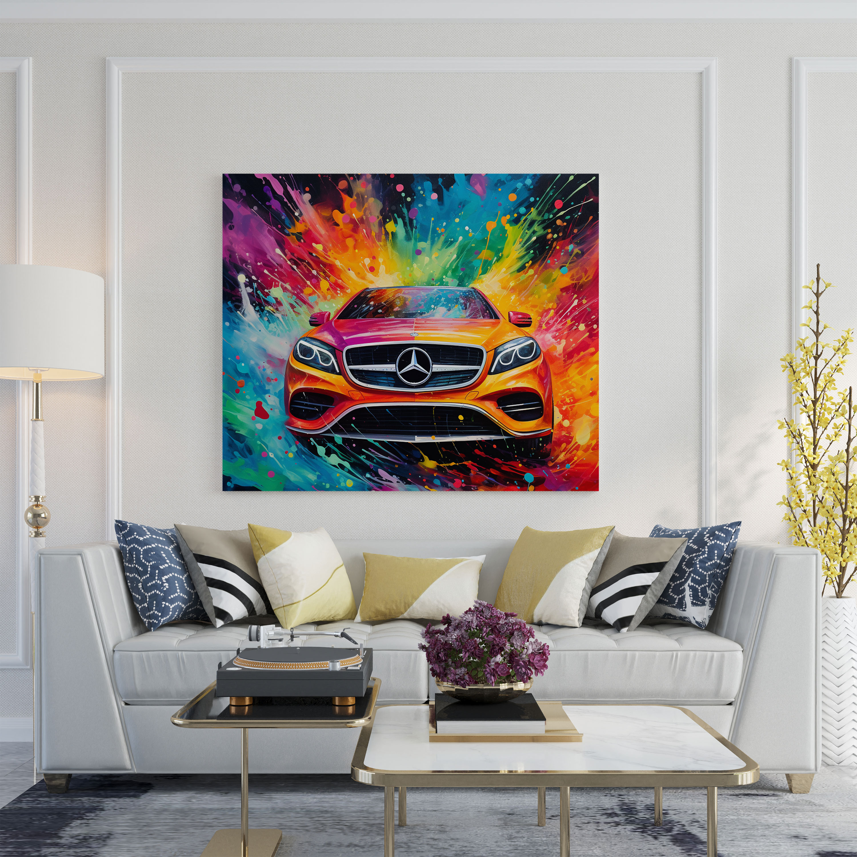 Mercedes Abstract Acrylic Canvas Print - Mercedes, Canvas, Canvas Print, Wall Decoration