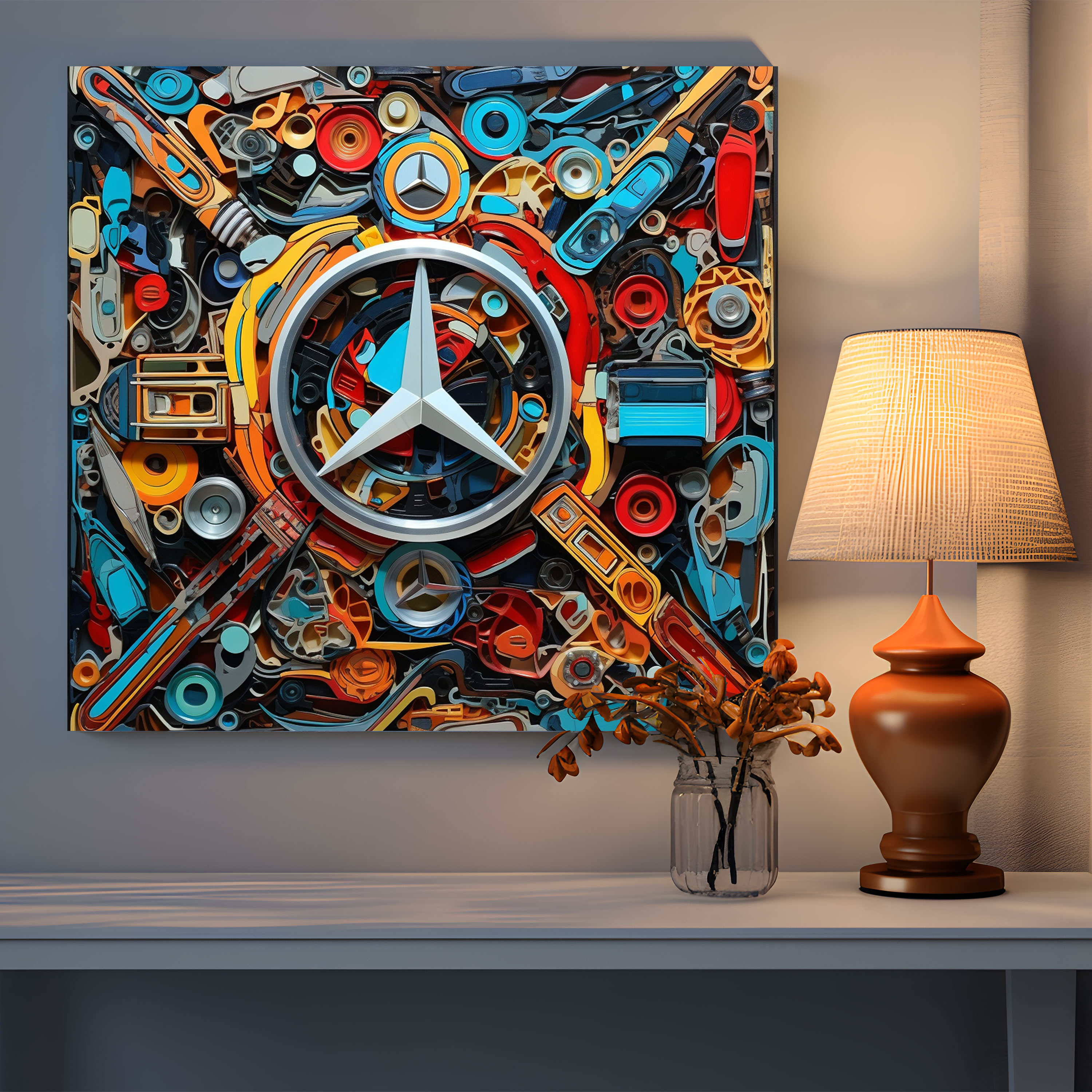Mercedes Mixed Media Canvas Print - Mercedes, Canvas, Innovative Design, Creative Decor