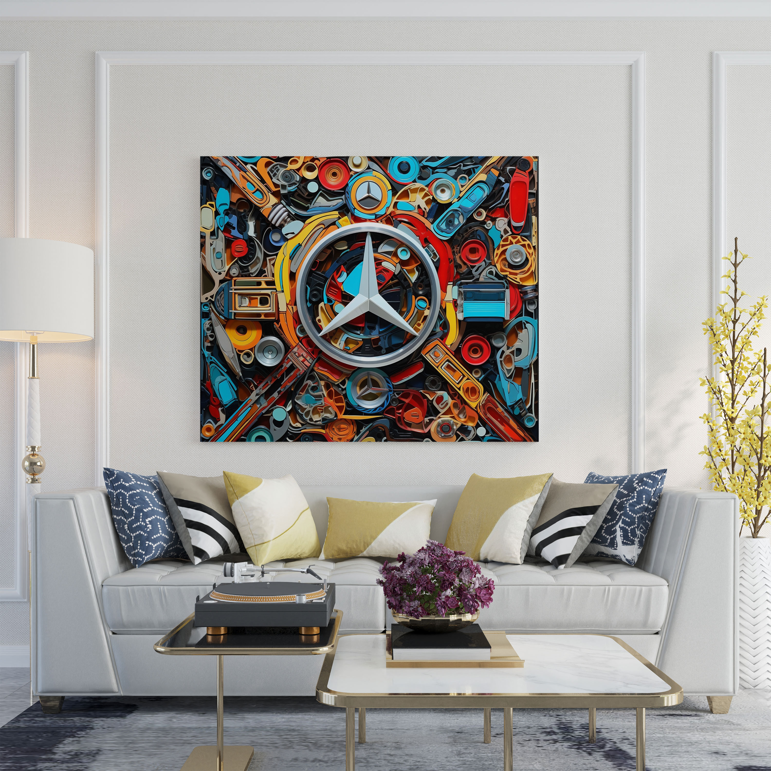 Mercedes Mixed Media Canvas Print - Mercedes, Canvas, Innovative Design, Creative Decor