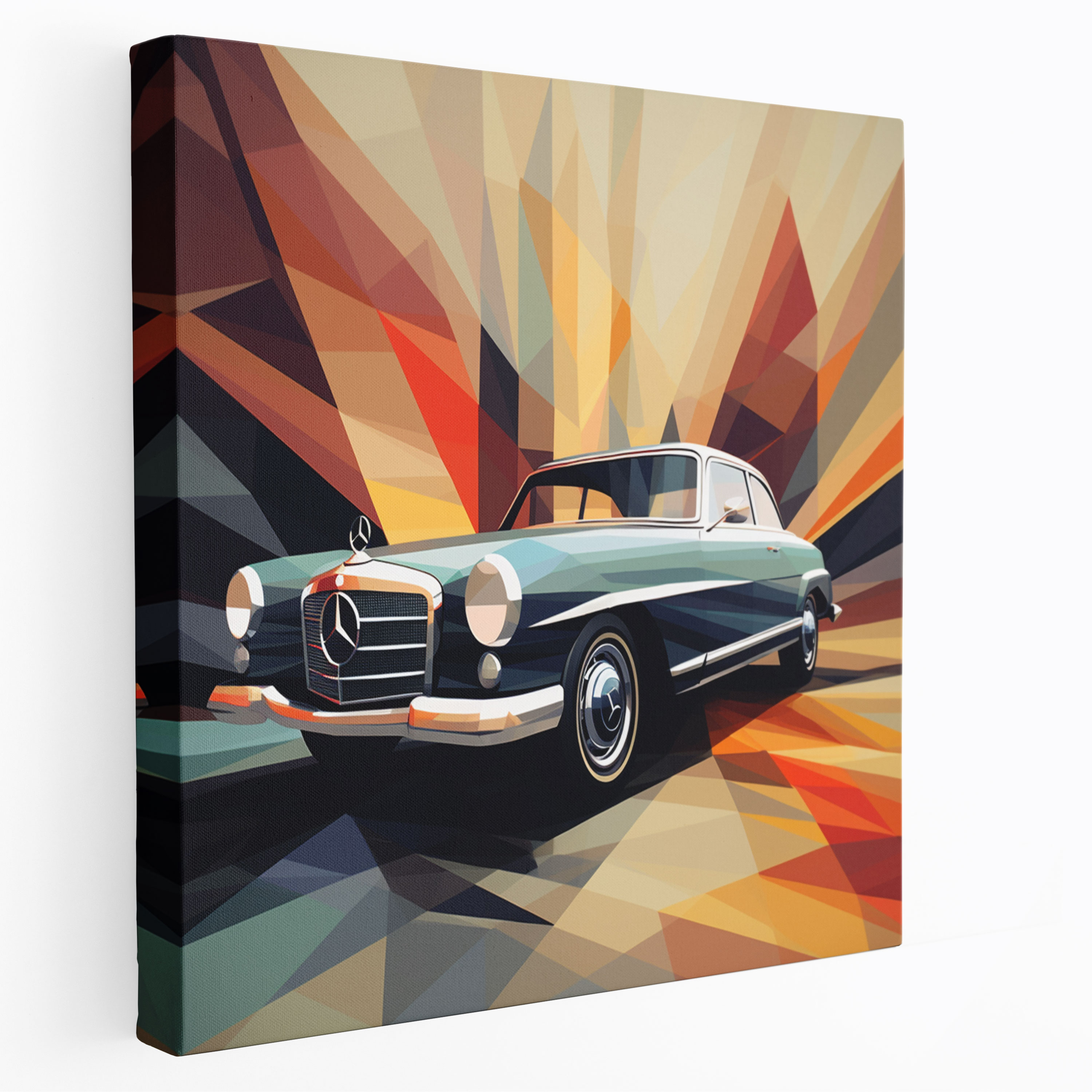 Abstract Mercedes Canvas Print - Mercedes, Canvas, Geometric Illustration, Home Decoration