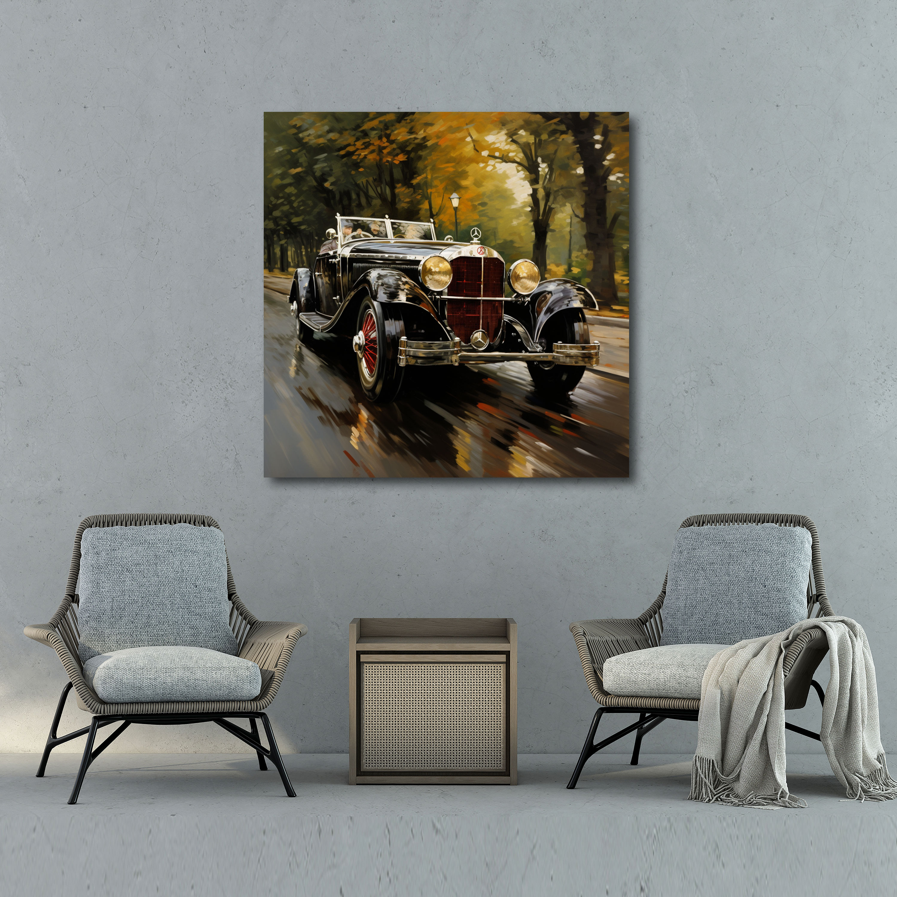 Mercedes Canvas Print - Classic Oil Painting - Wall Art - Mercedes, Classic Oil Painting, Luxury, Wall Art